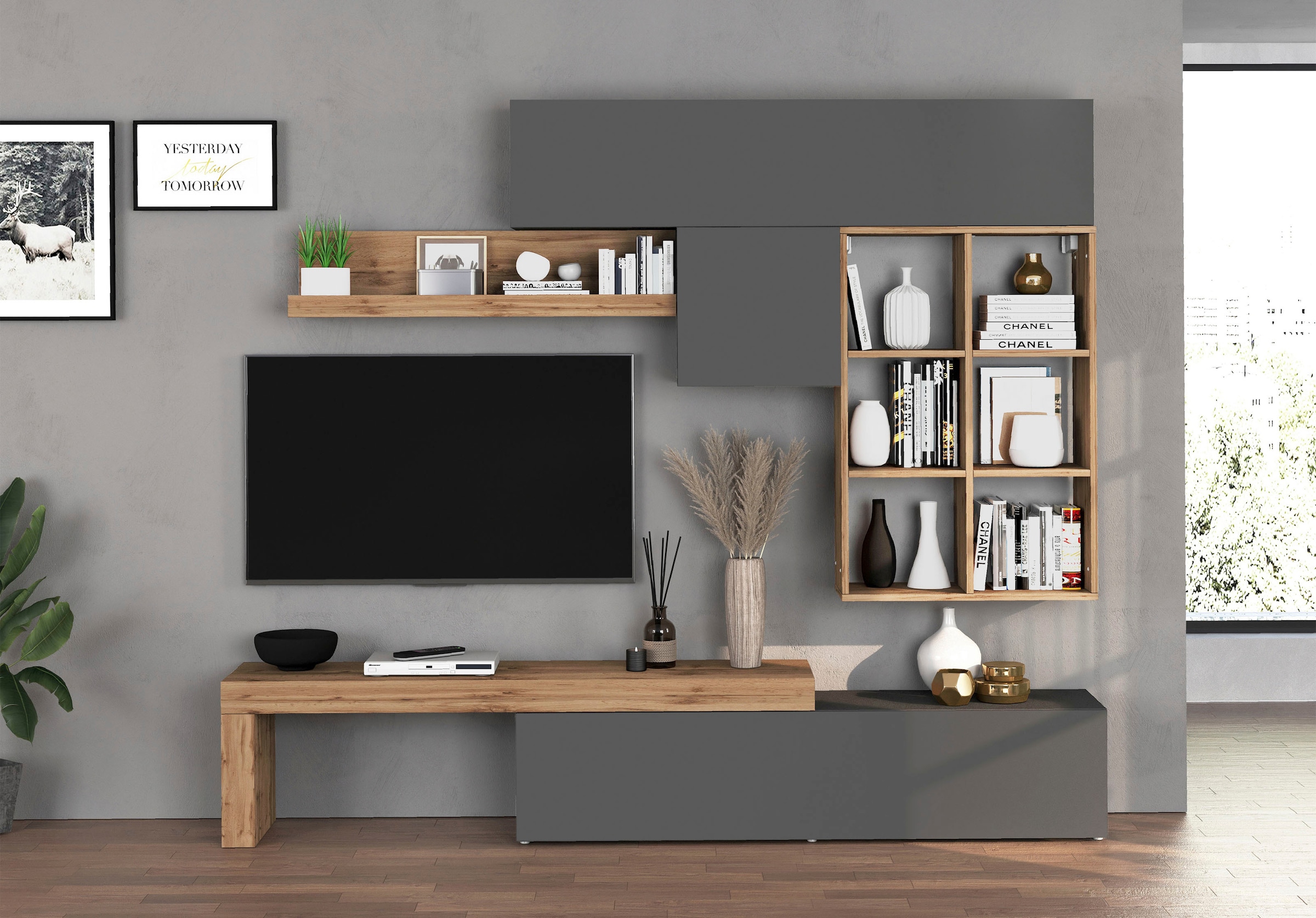 INOSIGN Wohnwand »Chronos Wohnwand, Medienwand, 5-er set« 5 Stk. tlg.