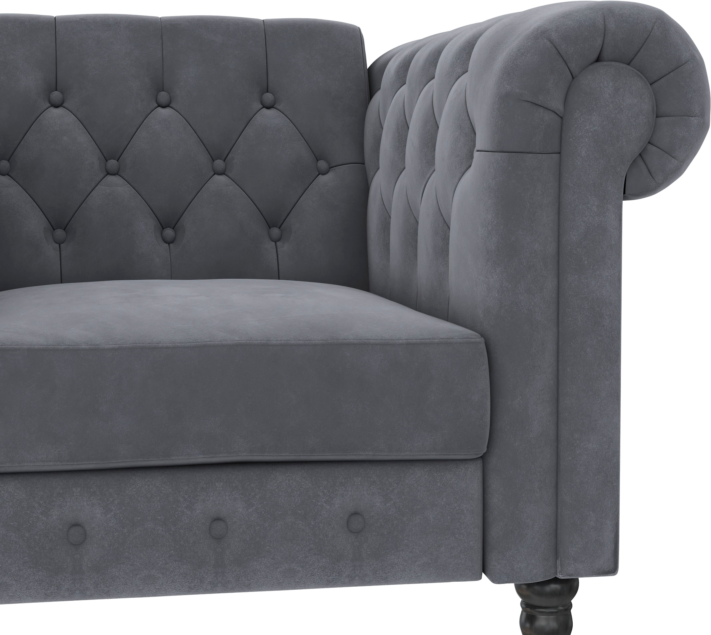 Dorel Home Chesterfield-Sessel »Felix«, mit Rückenlehne 3-fach verstellbar, Beine Massivholz, Sitzhöhe 46 cm