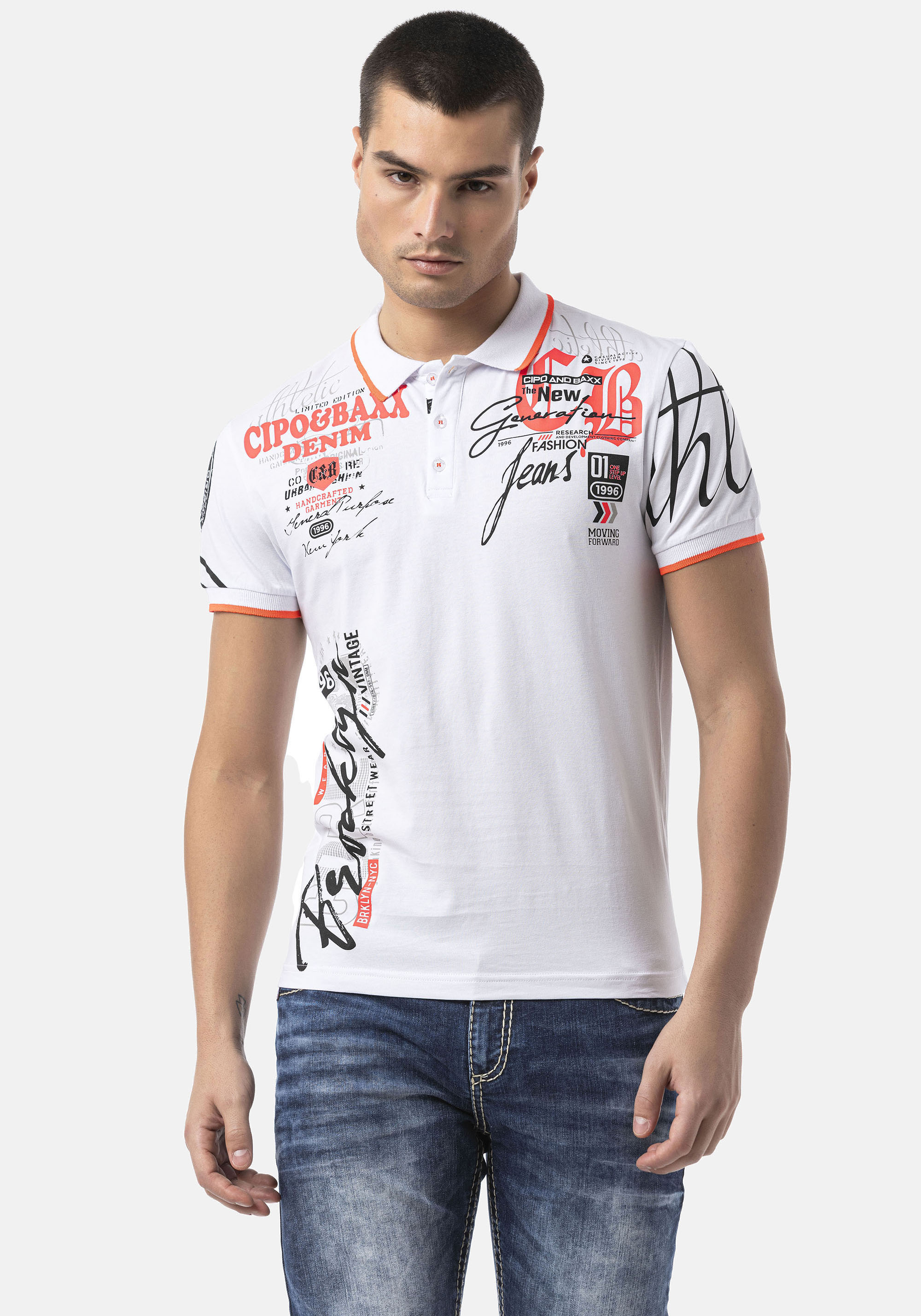 Thumbnail - Cipo & Baxx Poloshirt mit markantem Print