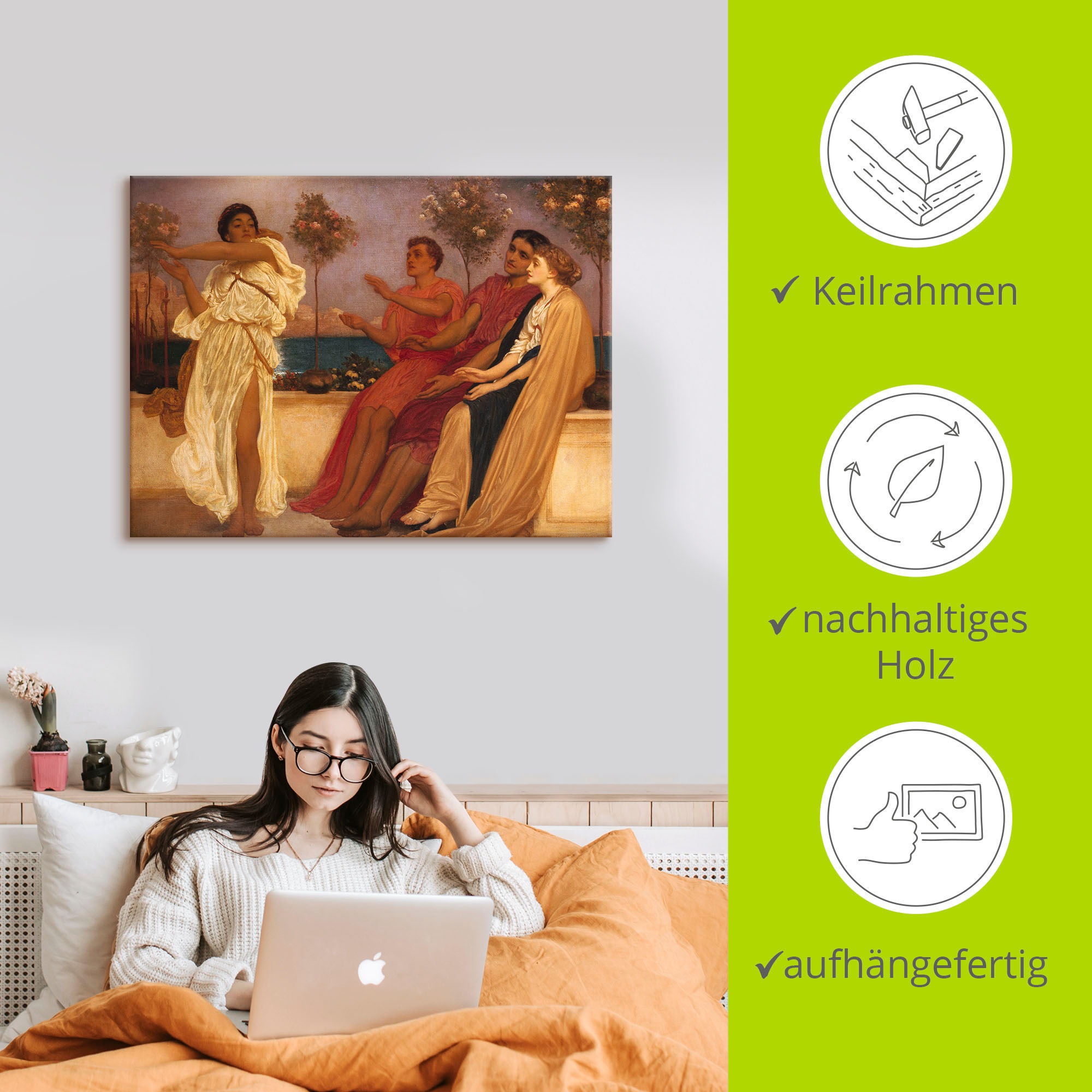 Artland Wandbild »Tanzendes griechisches Mädchen.«, Gruppen & Familien, (1 St.), als Leinwandbild, Poster in verschied. Größen