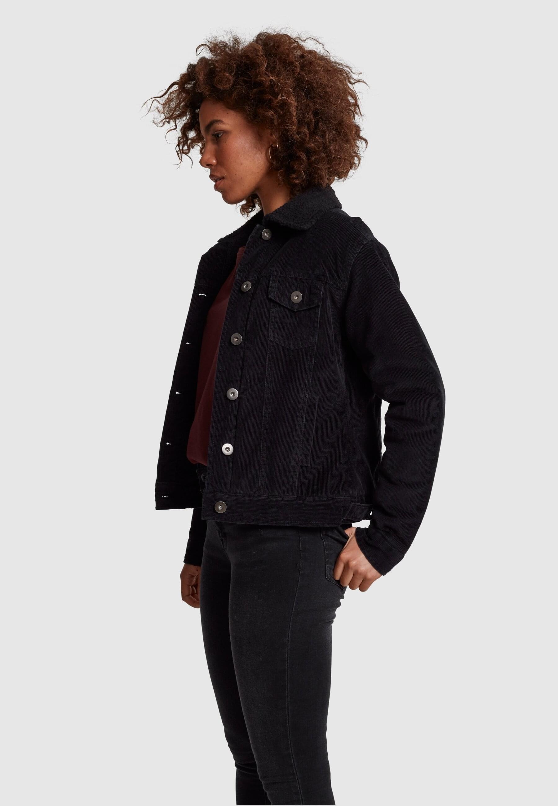 URBAN CLASSICS Winterjacke »Urban Classics Damen Ladies Sherpa Corduroy Jacket«, (1 St.), ohne Kapuze