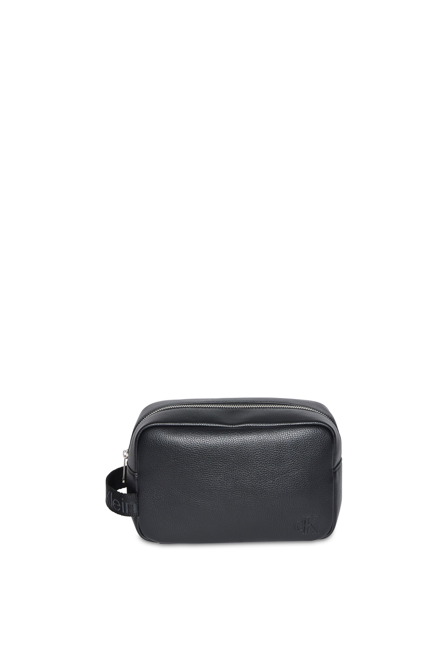 CALVIN KLEIN Kulturbeutel "CARGO DOPP KIT", schwarz, Lederimitat, Strukturmuster, unifarben, Taschen, Unisex Minibag mit CK-Schriftzug auf der