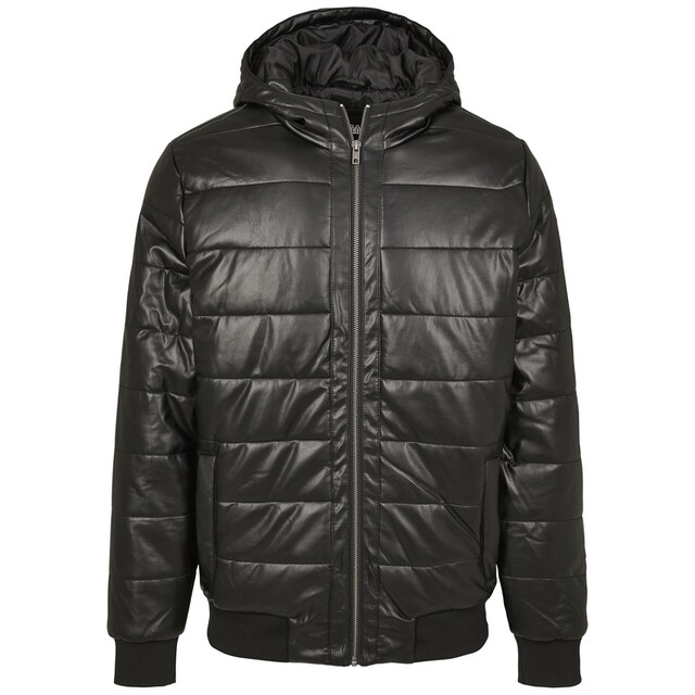 URBAN CLASSICS Winterjacke »Herren Hooded Faux Leather Bubble Jacket«, (1 St.)  ▷ kaufen | BAUR