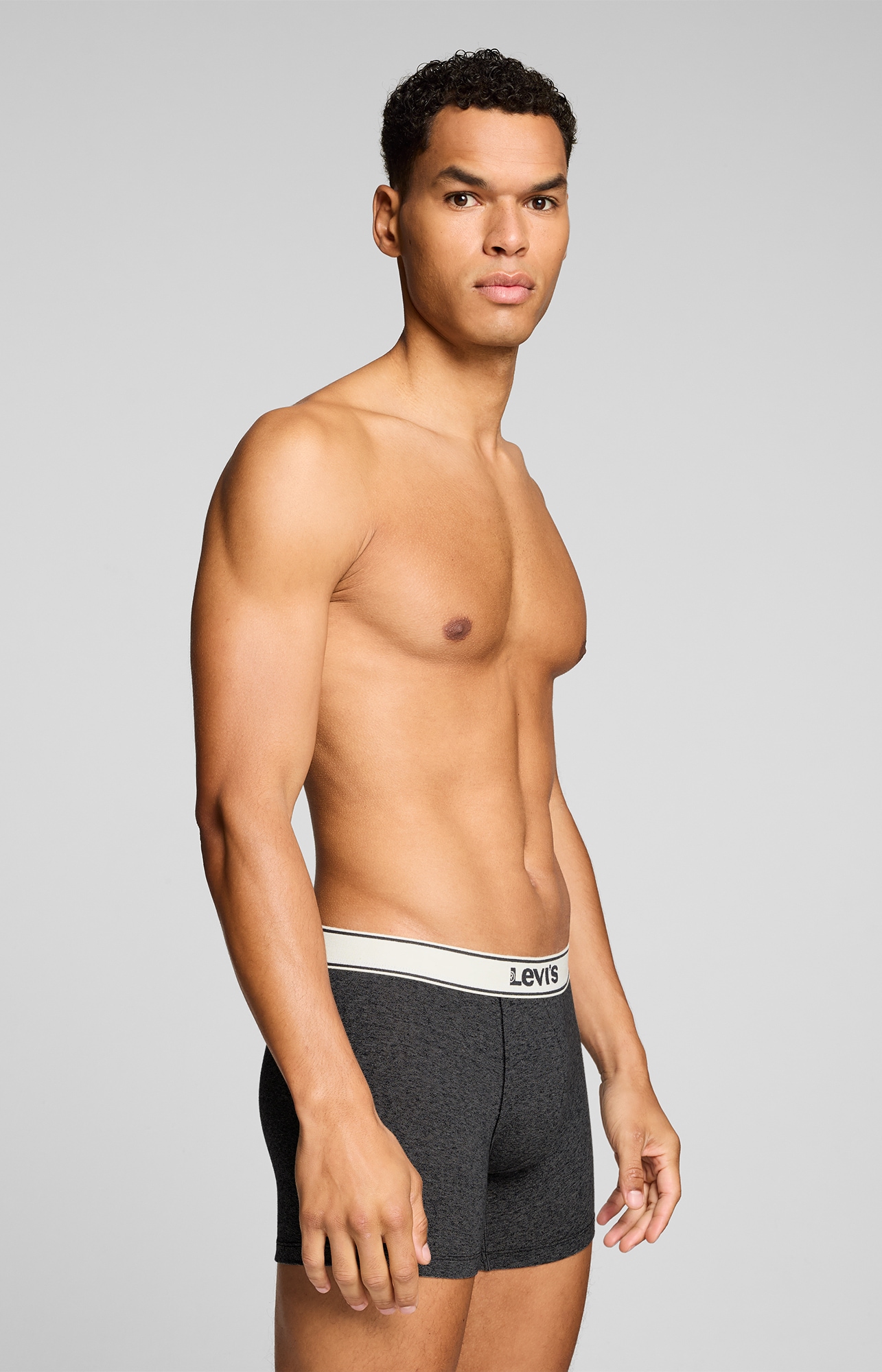 Levi's® Boxer »LEVIS MEN VNTG HTR BOXER BRIEF 2P« 2er Pack,  ohne Eingriff, uni, meliert, Logo-Bund, elastisch