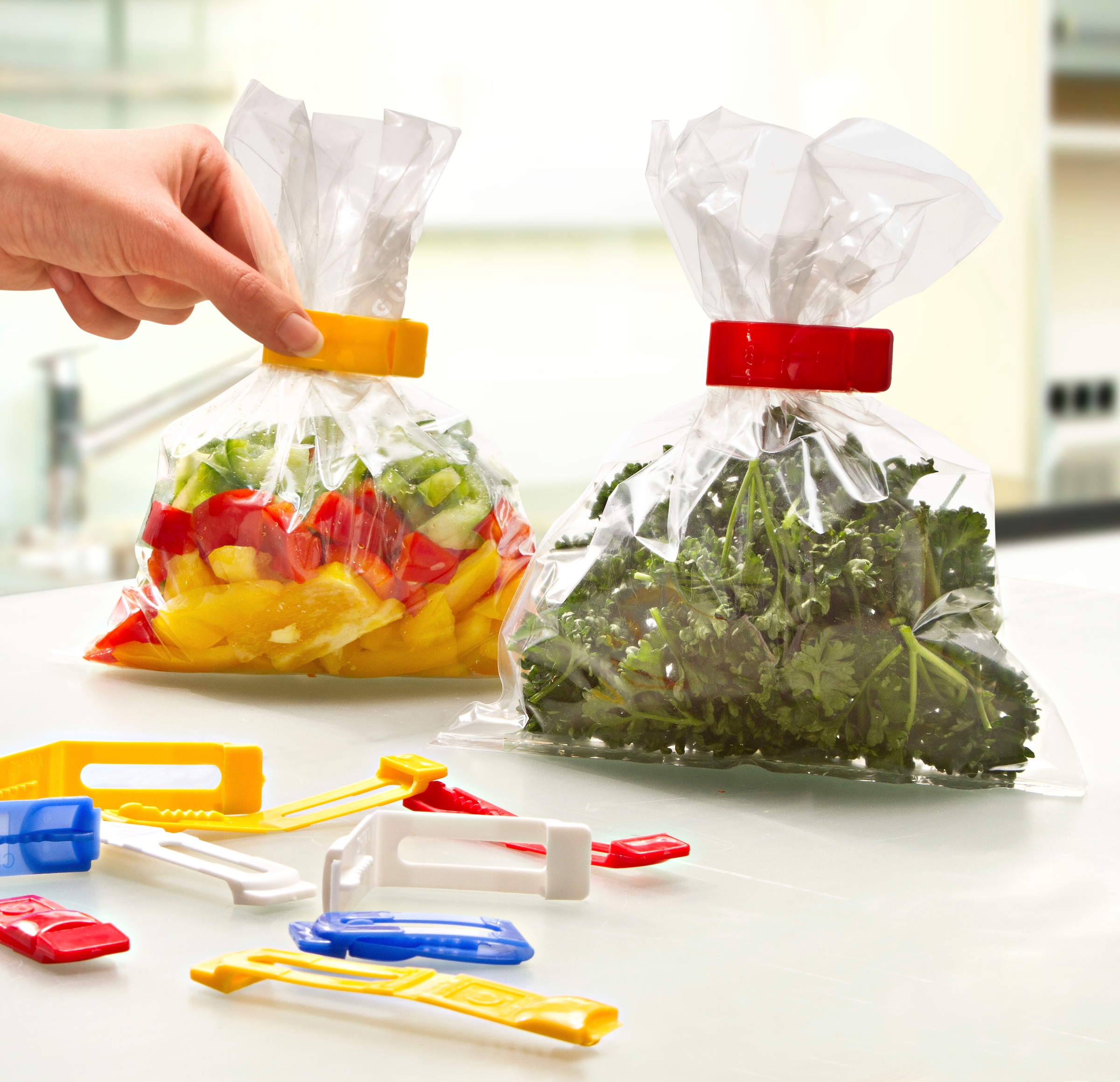 Ruco Verschlussklammer, (Set, 100 tlg.), Gefrierbeutelclips, Kunststoff, wiederverwendbar