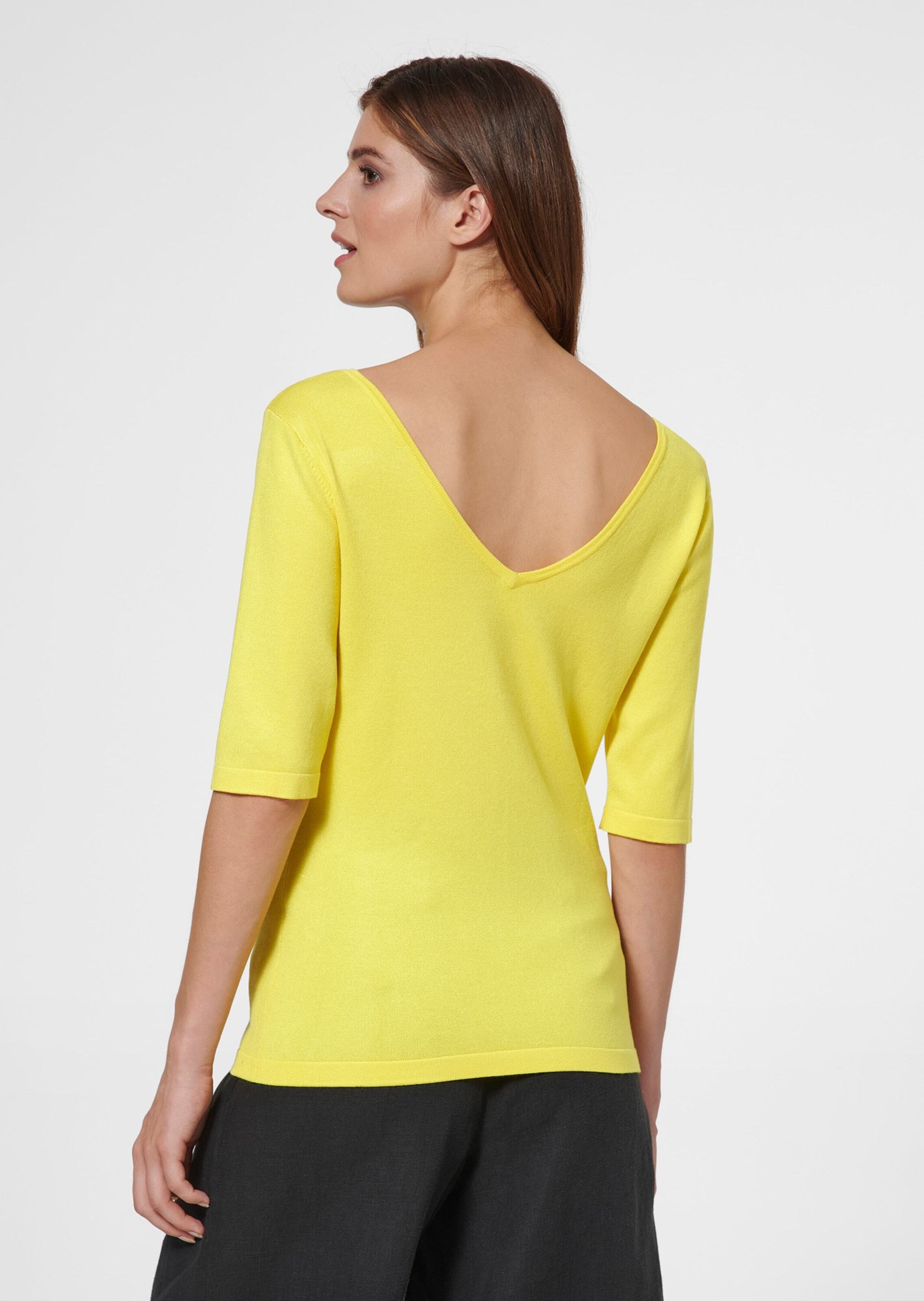 MADELEINE Longpullover »Pullover Halbarm-Pullover mit V-Ausschnitt«