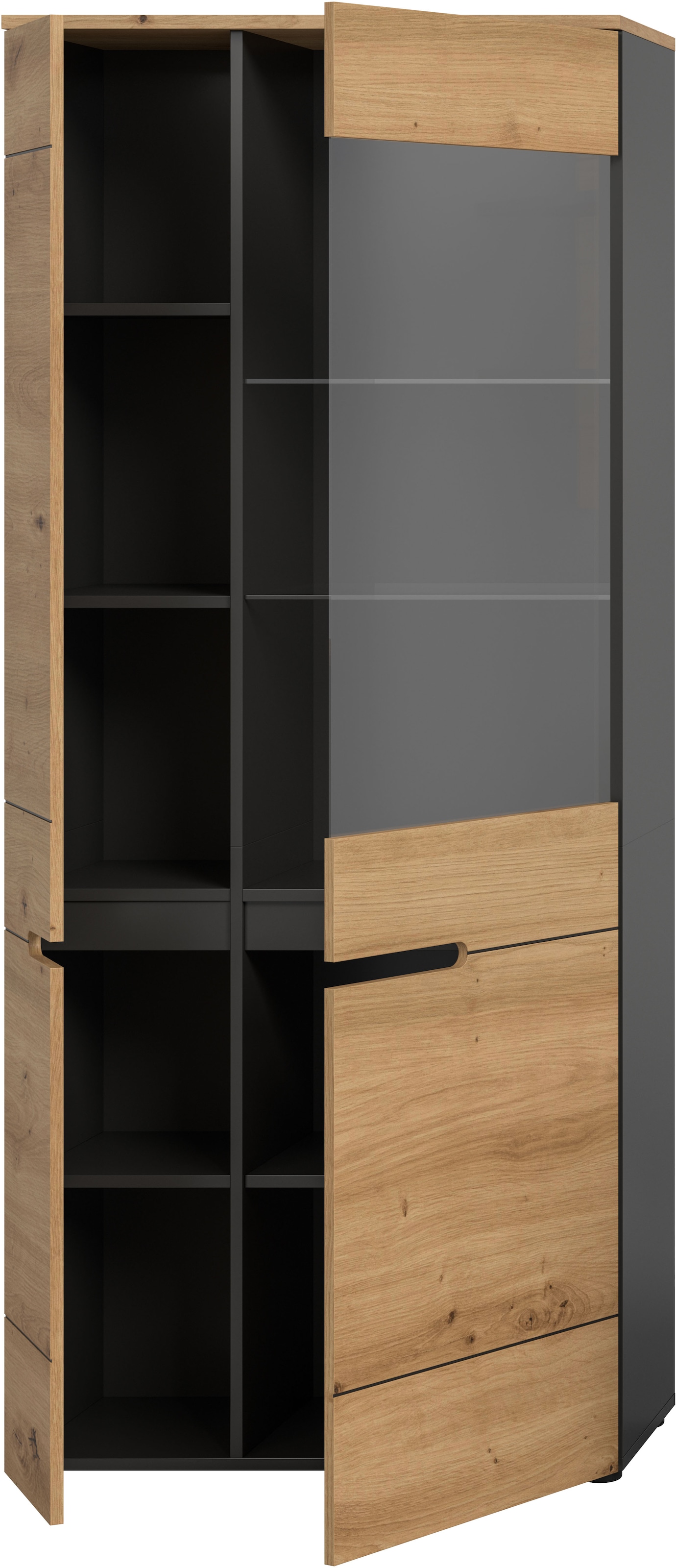 INOSIGN Vitrine »REHAT, TOPSELLER!, Höhe 190 cm, 2 Türen, 4 Einlegeböden, 2 Glasböden«, (1 St.), Vitrinenschrank, Schrank, Glasvitrine, Wohnzimmervitrine