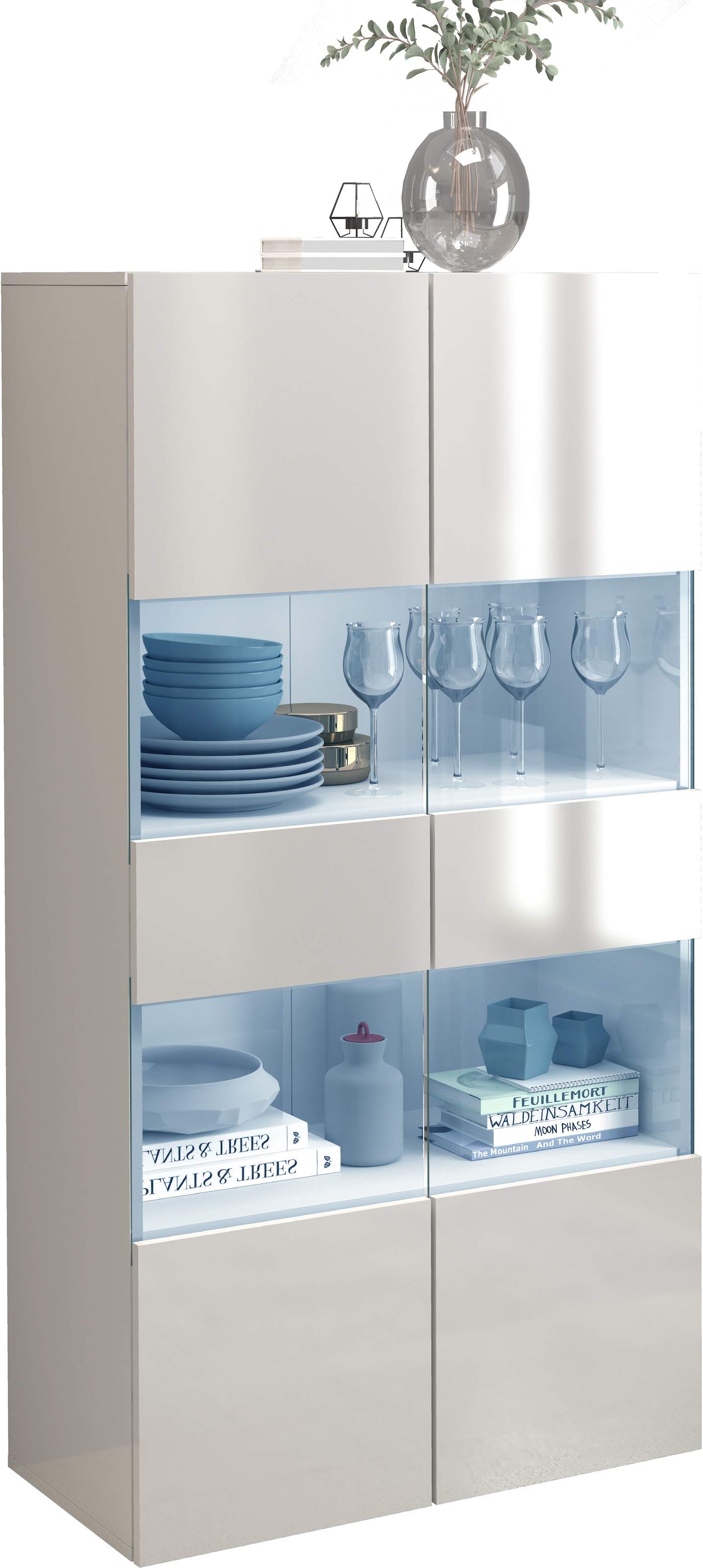 OTTO home Vitrine "Egypt" 2 Glastüren, Front Hochglanz lackiert, Korpus mat günstig online kaufen