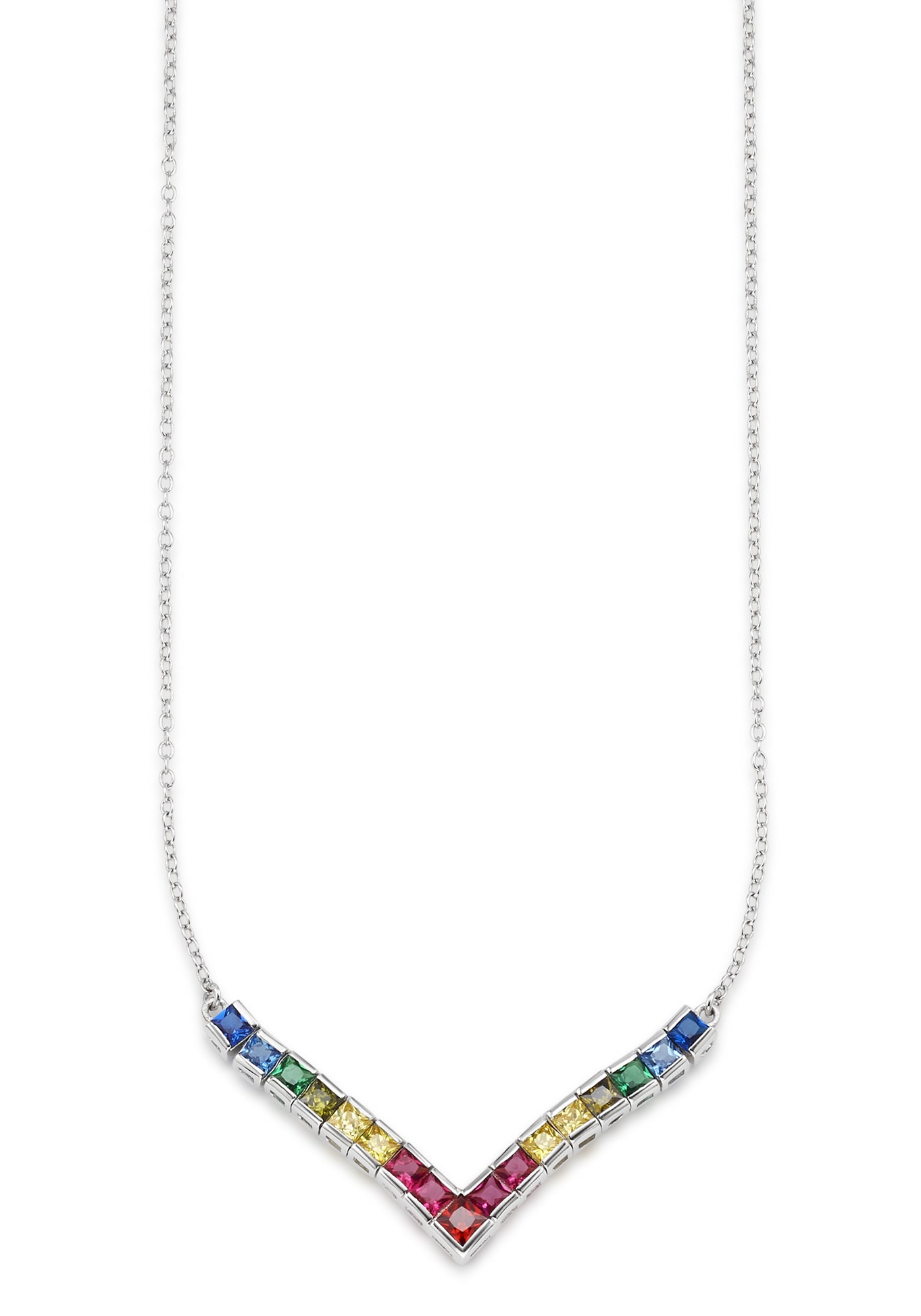 Bruno Banani Kette mit Anhänger »Schmuck Geschenk Silber 925 Halsschmuck Halskette Regenbogen«, mit Zirkonia (synth.)