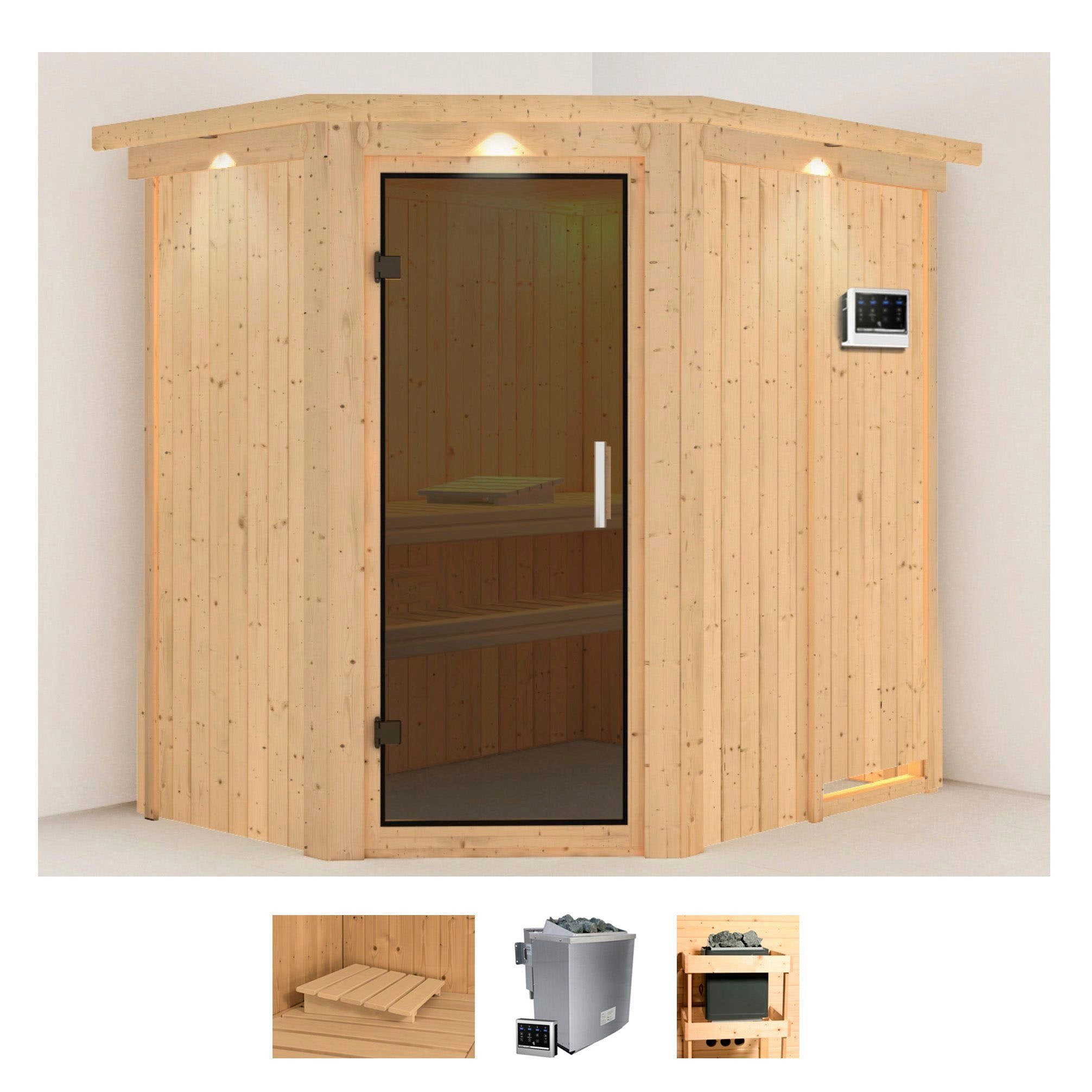 Karibu "Clara" Set, Ofen 9 kW Bio externe Strg easy
