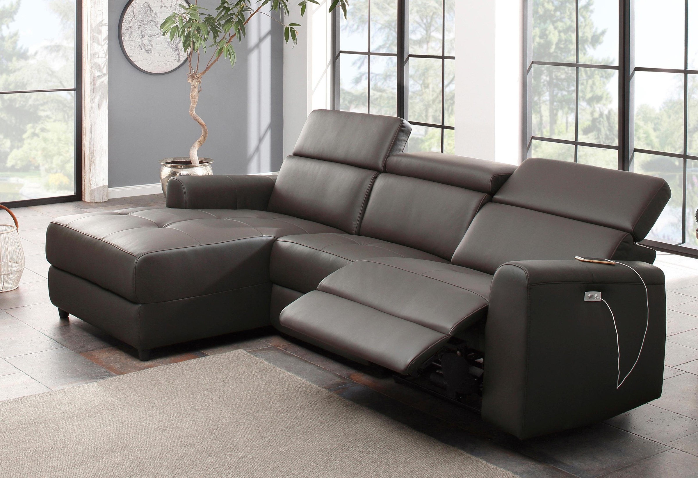 Home affaire Ecksofa »Sentrano, L-Form,«, 275 cm, man. o. elektr. Relaxfunktion und USB/Kopfverstellung