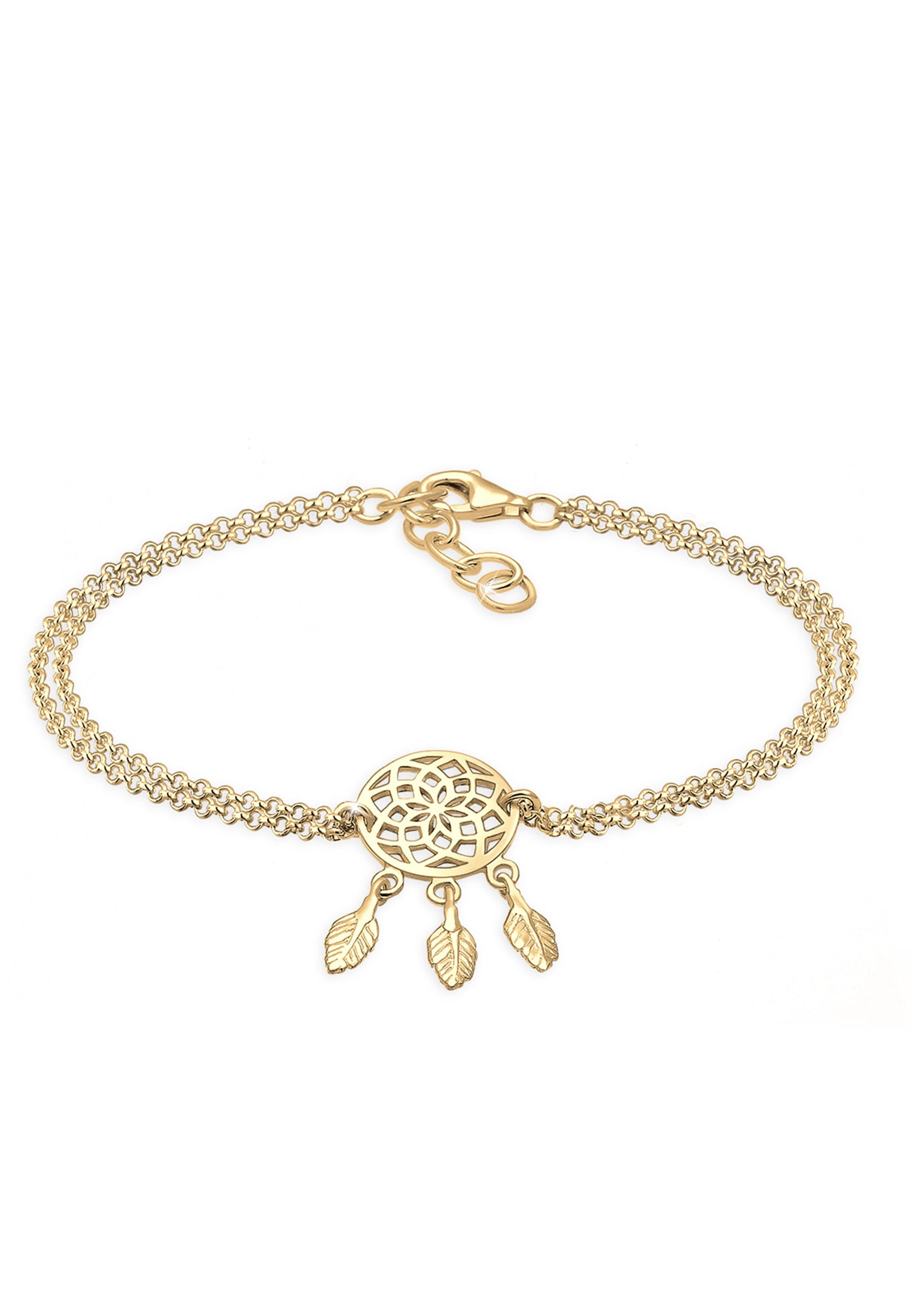 Elli Armkette »Armband Boho Traumfänger Feder 925 Sterling Silber«