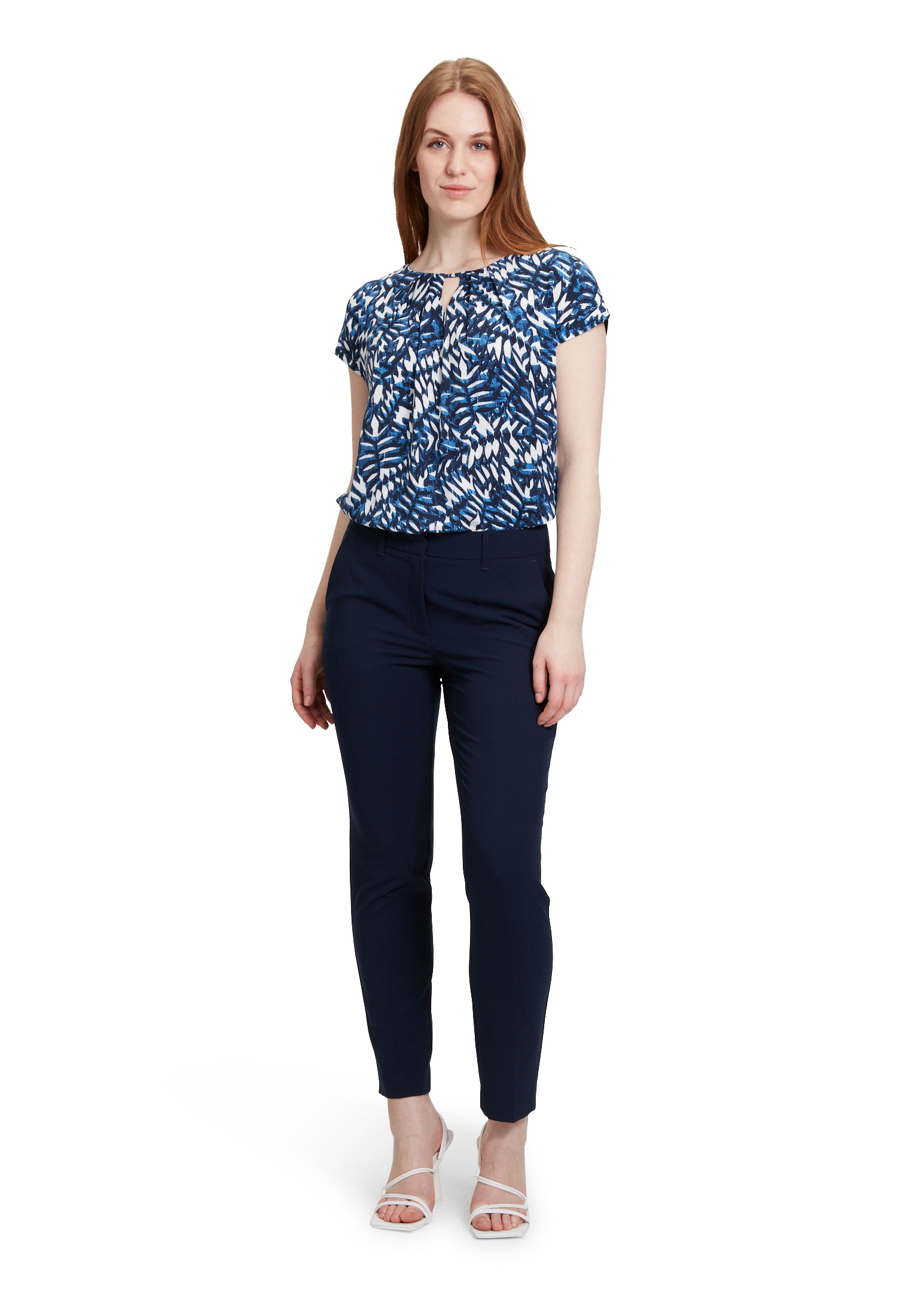 Betty&Co Kurzarmshirt »Betty & Co Blusenshirt mit Webbesatz«, (1 tlg.), Druck