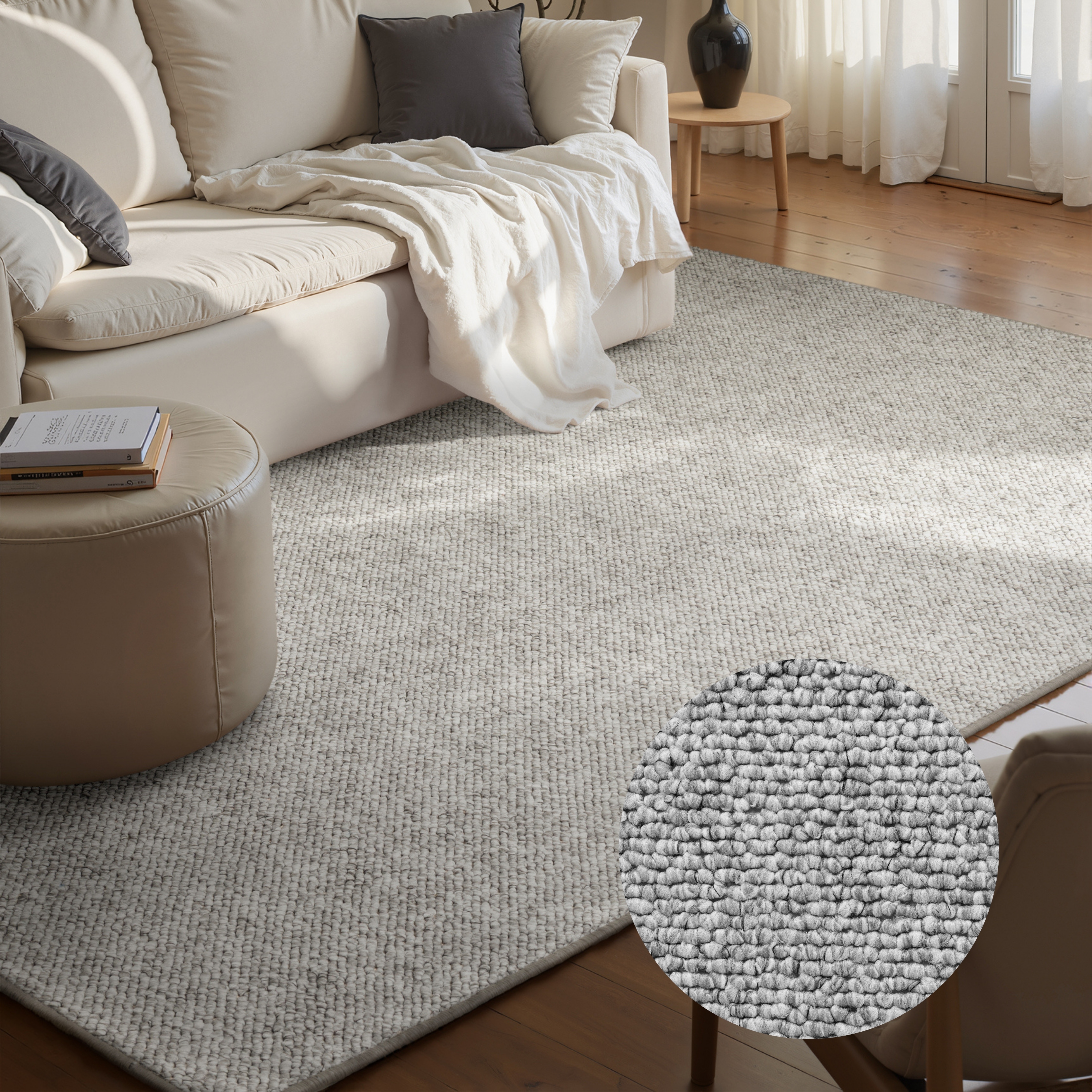 HANSE Home "Wolly 2" rechteckig 12 mm Höhe Flachgewebe, Läufer, Skandi, Woll-Optik, Esszimmer, Wohnzimmer, Flur