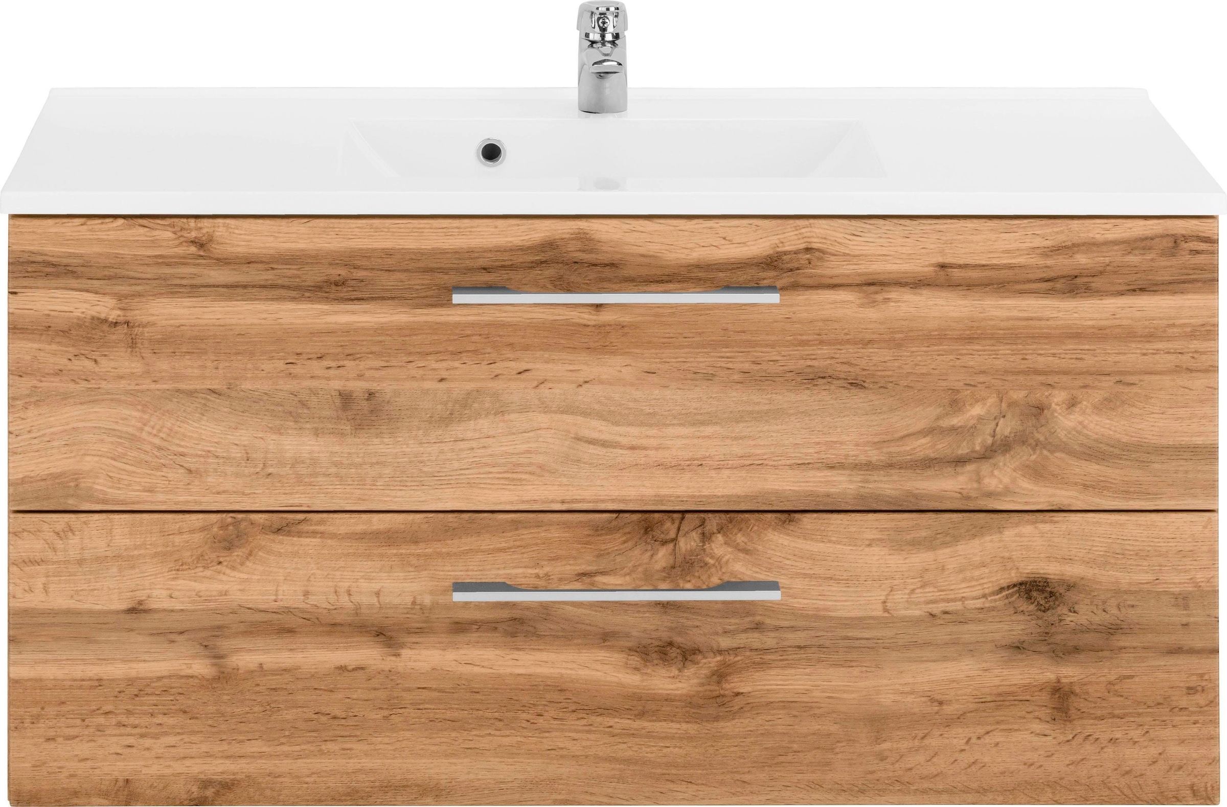 welltime Waschbeckenunterschrank »Soria« Badmöbel Waschtisch inkl. Waschbecken, Breite 100 cm