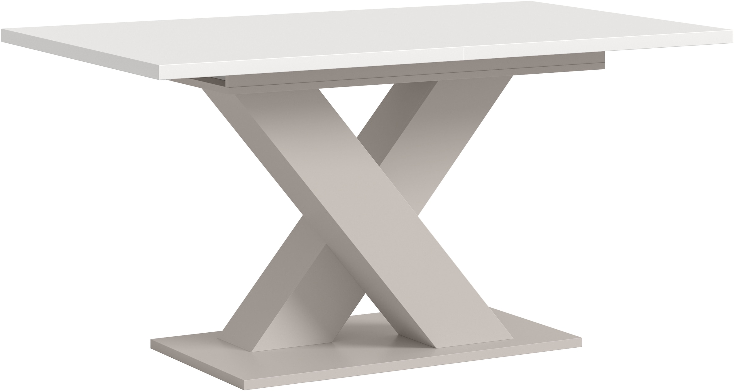 Home affaire Esstisch "Motus, ausziehbar 150 -190 cm, inklusive 40 cm Einlegeplatte" Set, 1 Stk. tlg. X-Gestell mit Bodenplatte, Tisch, Küchentisch, Esszimmer, Küche