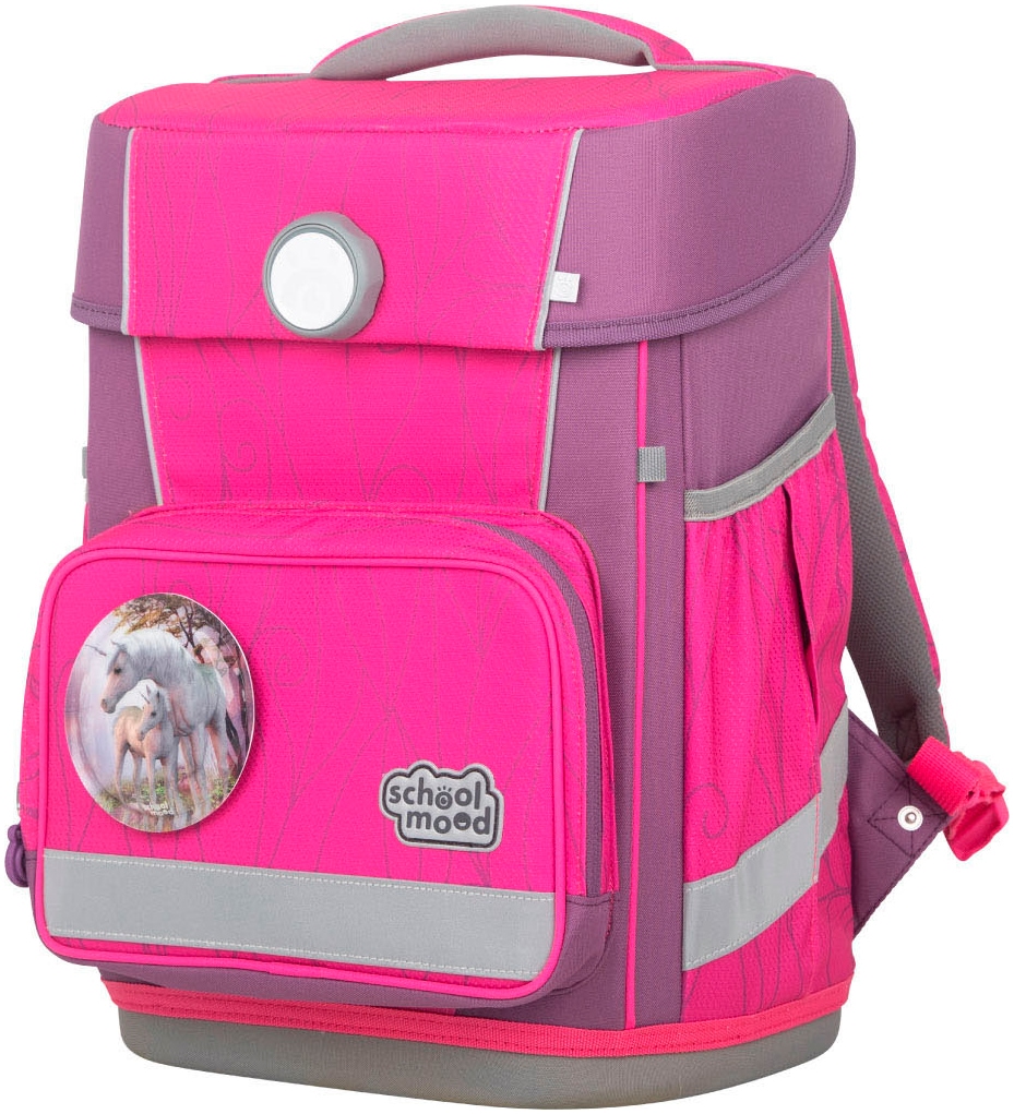 SCHOOL-MOOD® Schulranzen »Champion, Luisa (Einhorn)«, retroreflektierende Flächen, mit LED-Patchy; aus recyceltem Material