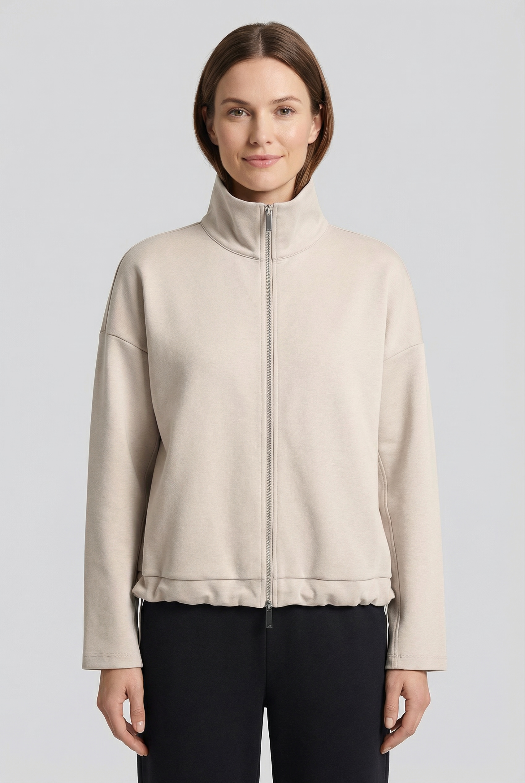 RICHROYAL Sweatjacke Tunnelzug-Saum, Stehkragen, regular fit günstig online kaufen