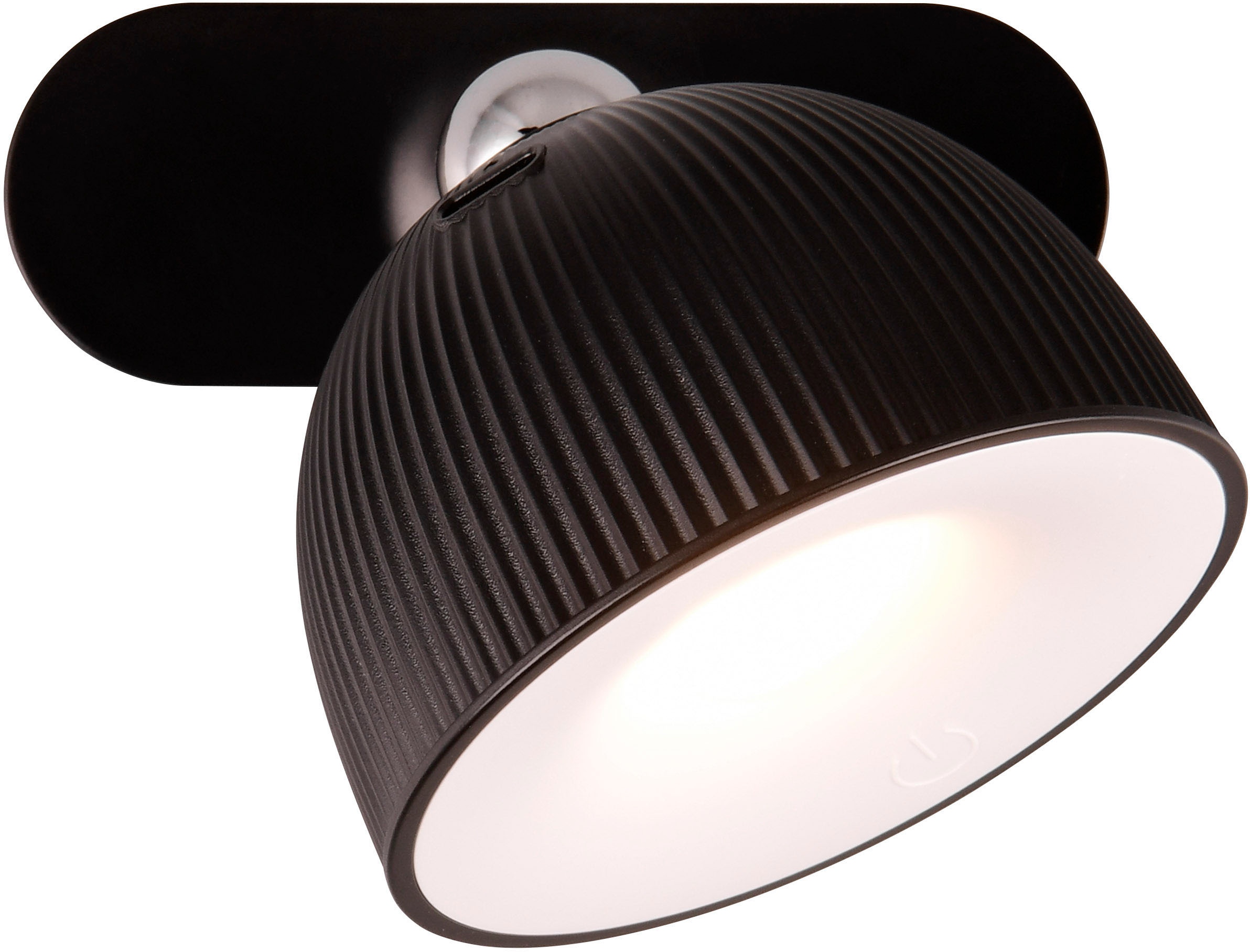 REALITY Leuchten LED Tischleuchte »MAXIMA« LED-Board 1 Stk. Warmweiß kabellose Akku Tischlampe mit Magnet-Kopf: 3 Befestigungsarten wählbar