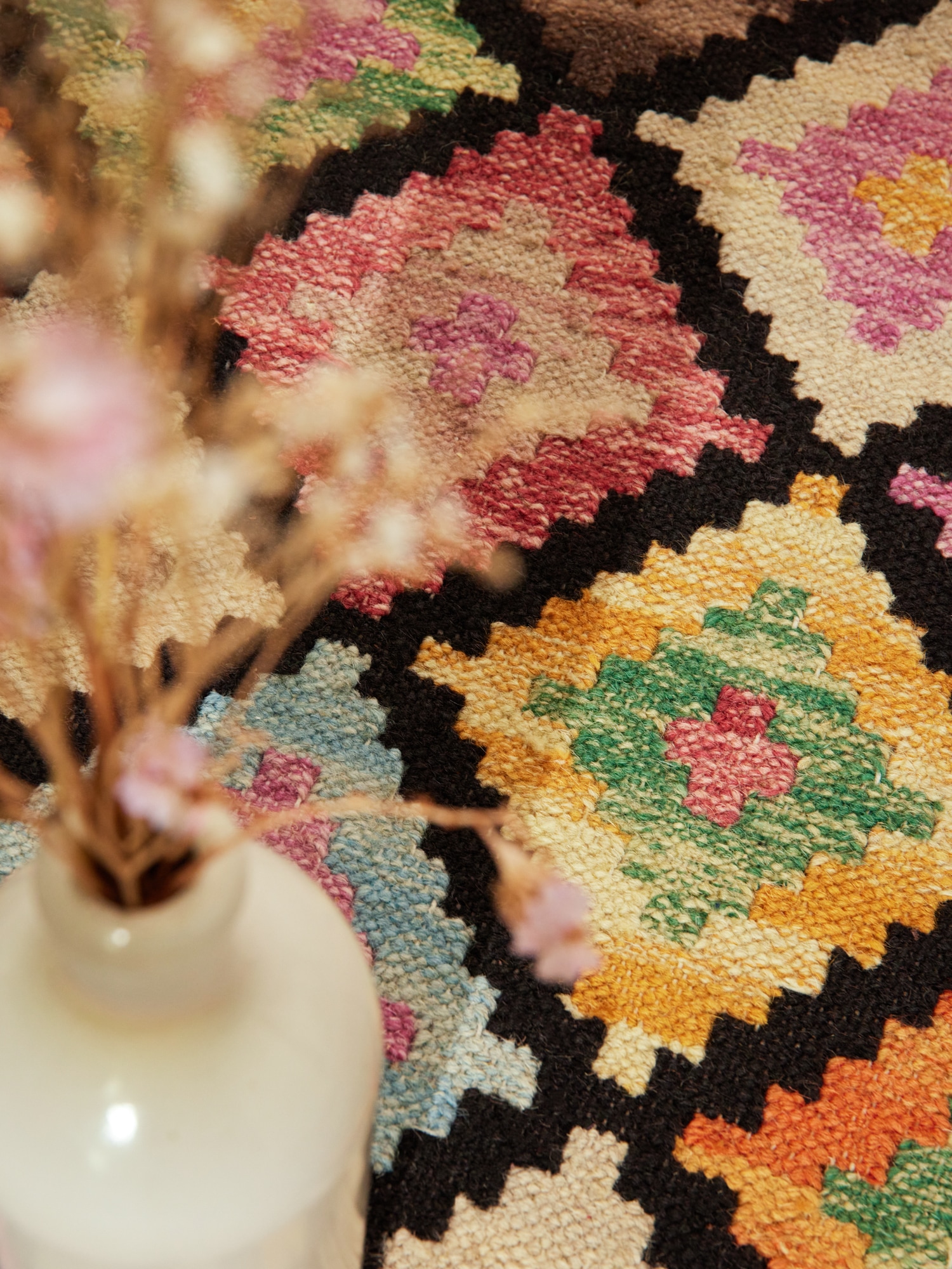 HANSE Home Teppich »Kelim Zara«, rechteckig, 3 mm Höhe, Wolle, Baumwolle, Natur, Handgewebt, orientalisch, Boho, traditionell