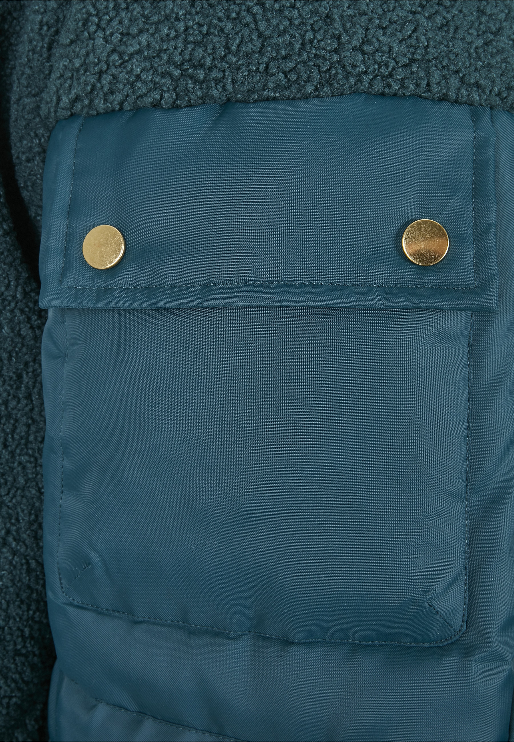 URBAN CLASSICS Winterjacke »Urban Classics Damen Ladies Sherpa Mix Puffer Jacket« 1 Stk. tlg. ohne Kapuze
