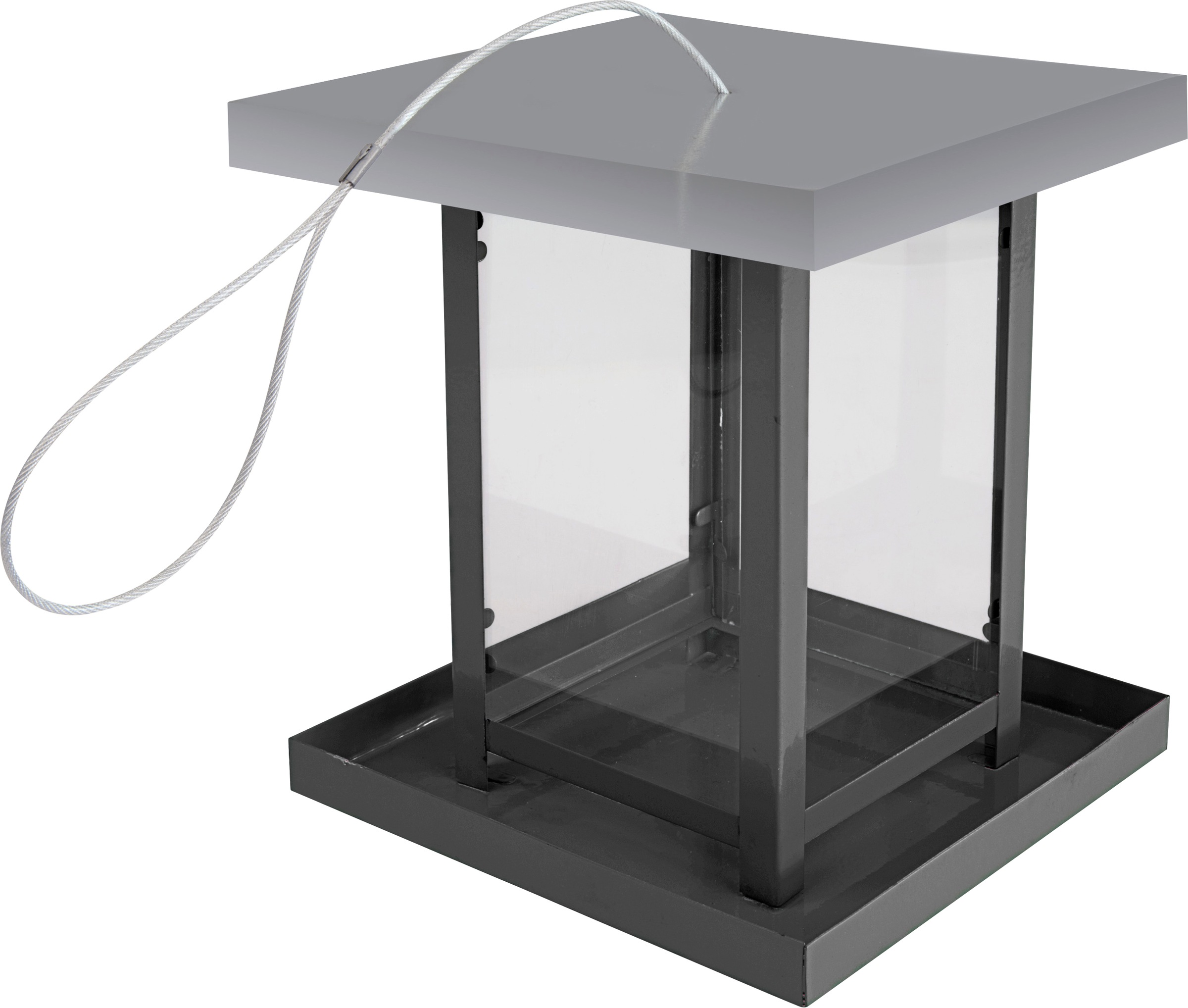 Futterhaus WINDHAGER "Vogelhaus View", schwarz, B:15,8cm H:18,5cm T:15,8cm, Futterautomaten, BxTxH: 15,8x15,8x18,5 cm