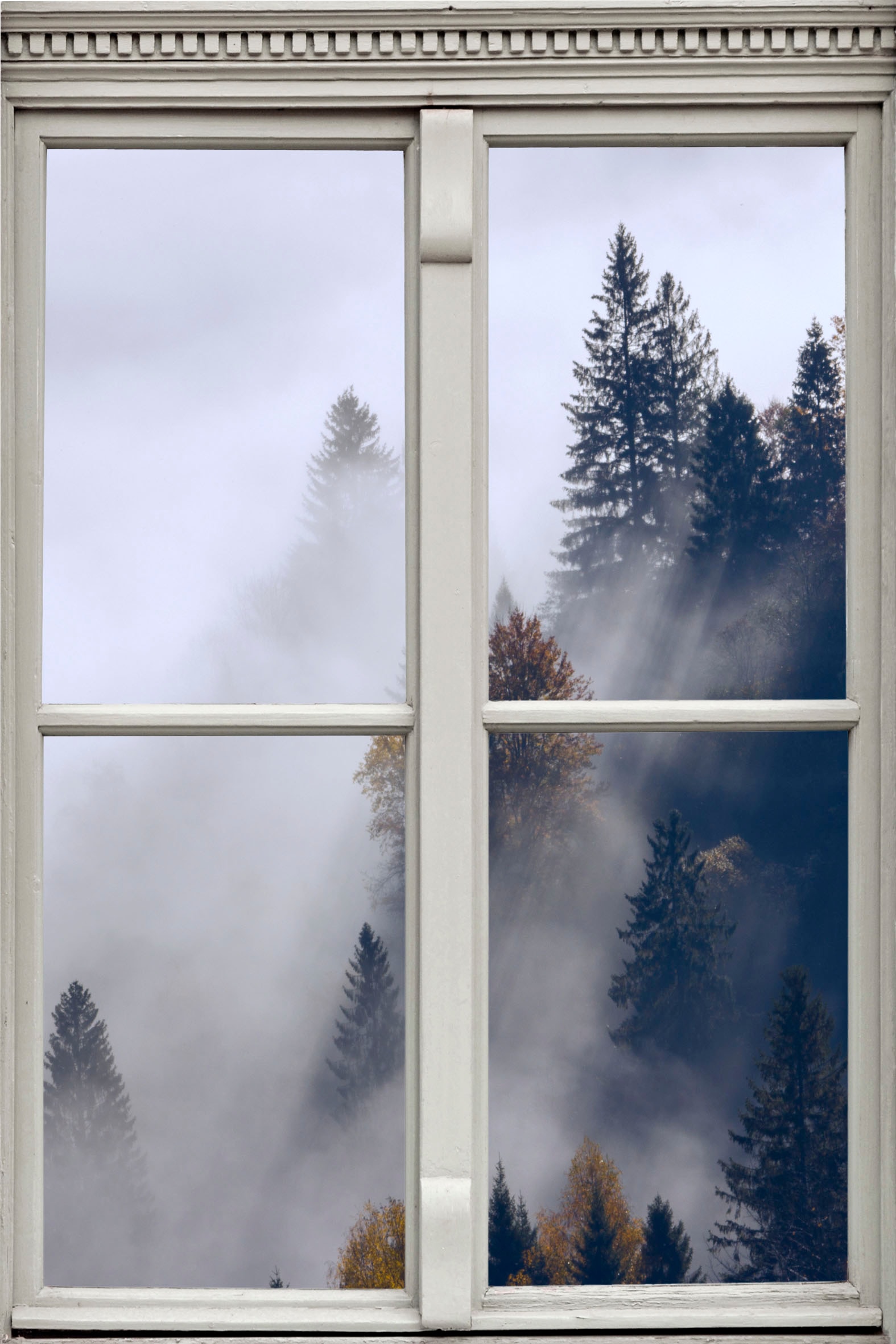 queence Wandsticker "Nebel", Wandsticker, Wandbild, selbstklebend, 3D, Fenster