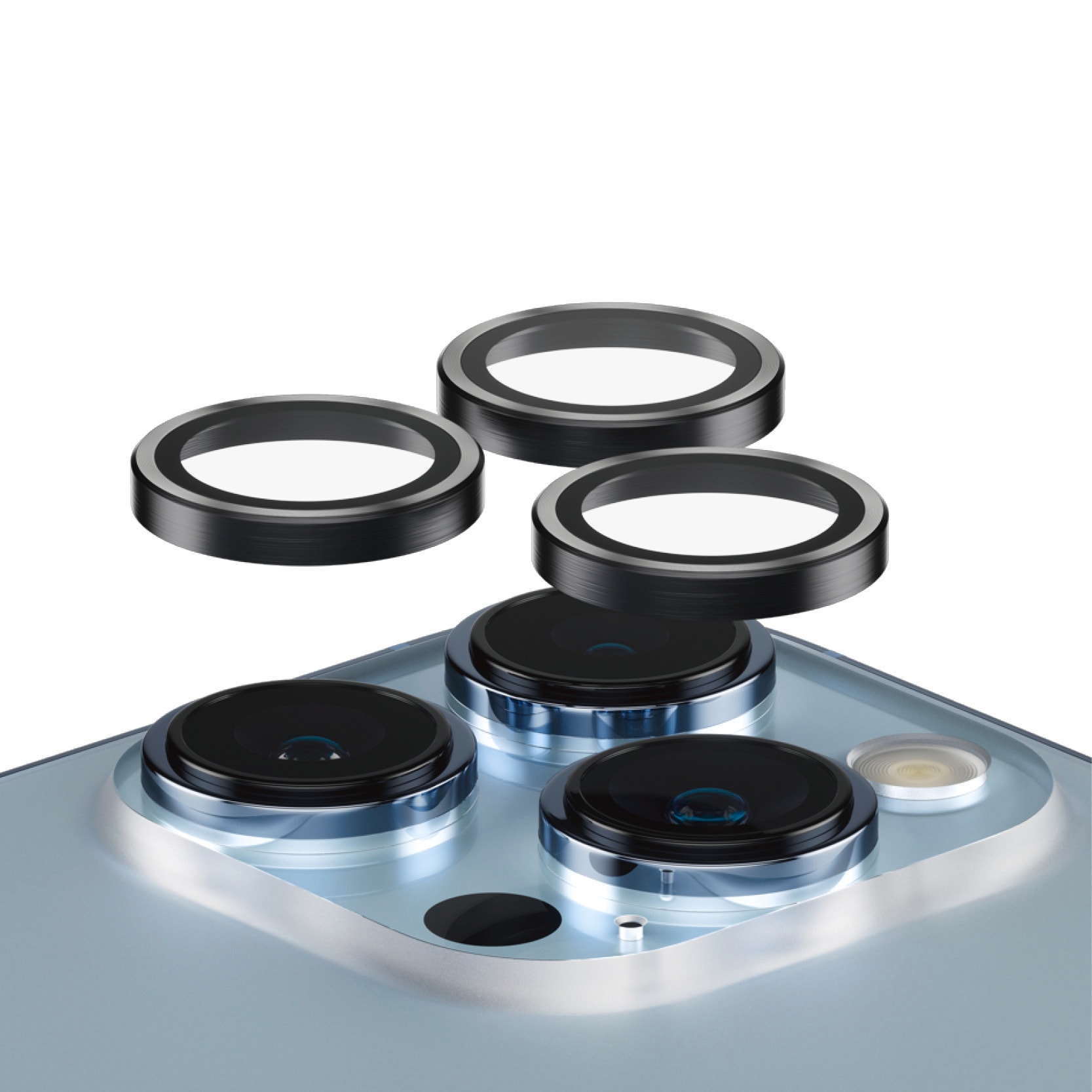 PanzerGlass Kameraschutzglas »Hoops Camera Lens Protector«, für Apple iPhone 13 Pro-Apple iPhone 13 Pro Max, (1 St.), Kameraschutz, Schutzglas, Einfach anbringen, kratz- & stoßfest
