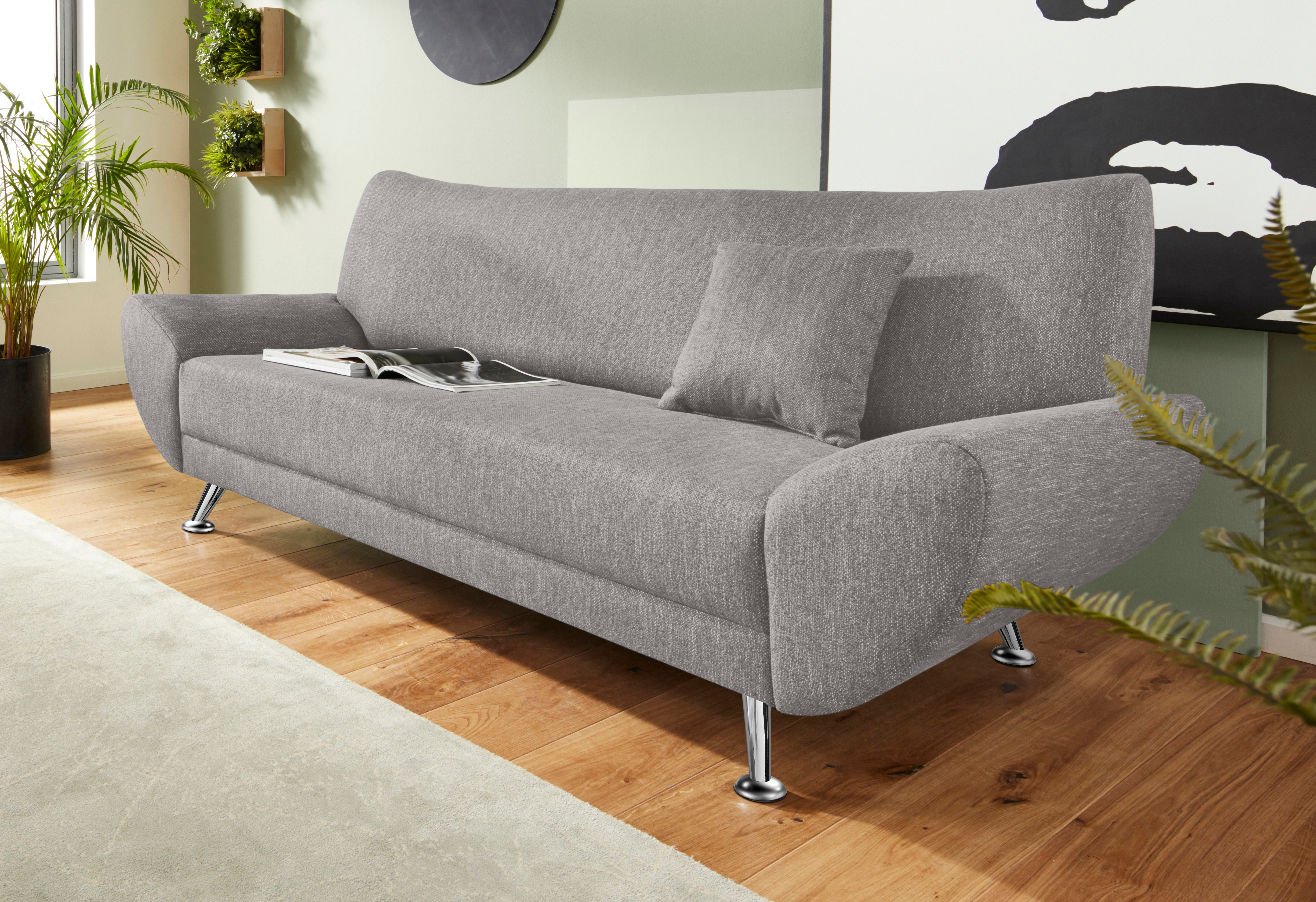 Home affaire 3-Sitzer "Saltare elegant & komfortabel, toller Designfuß, bequem, Breite 205cm"