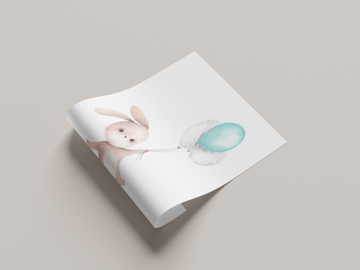 Lüttenhütt Poster "Fliegender Hase mit Luftballons", Fantasy-Hase-Hasen-Luf günstig online kaufen