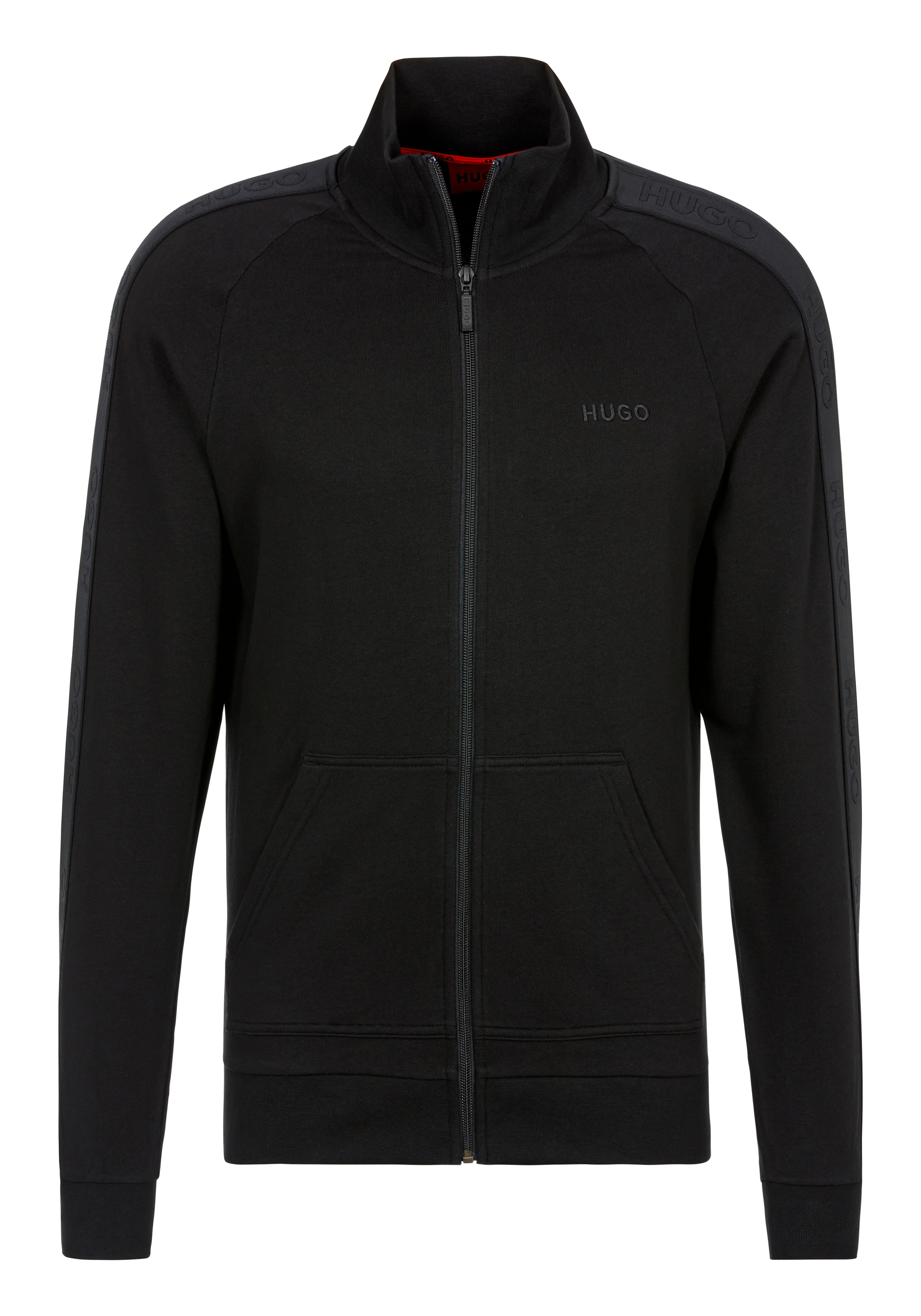 HUGO Underwear Sweatjacke "Tonal Logo Zip J", mit Label