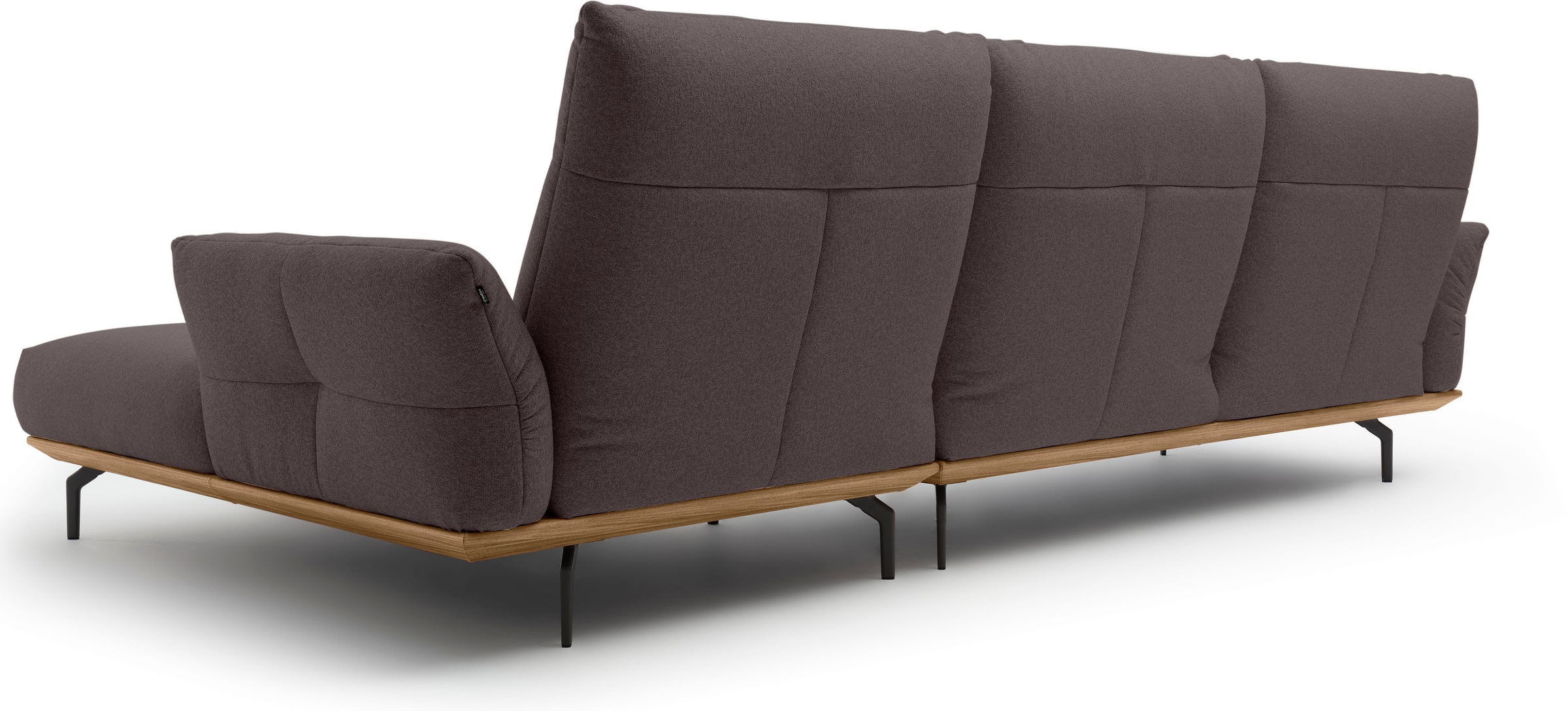 Creation BY ROLF BENZ Ecksofa »CR.460«, Sockel in Nussbaum, Winkelfüße in Umbragrau, Breite 318 cm