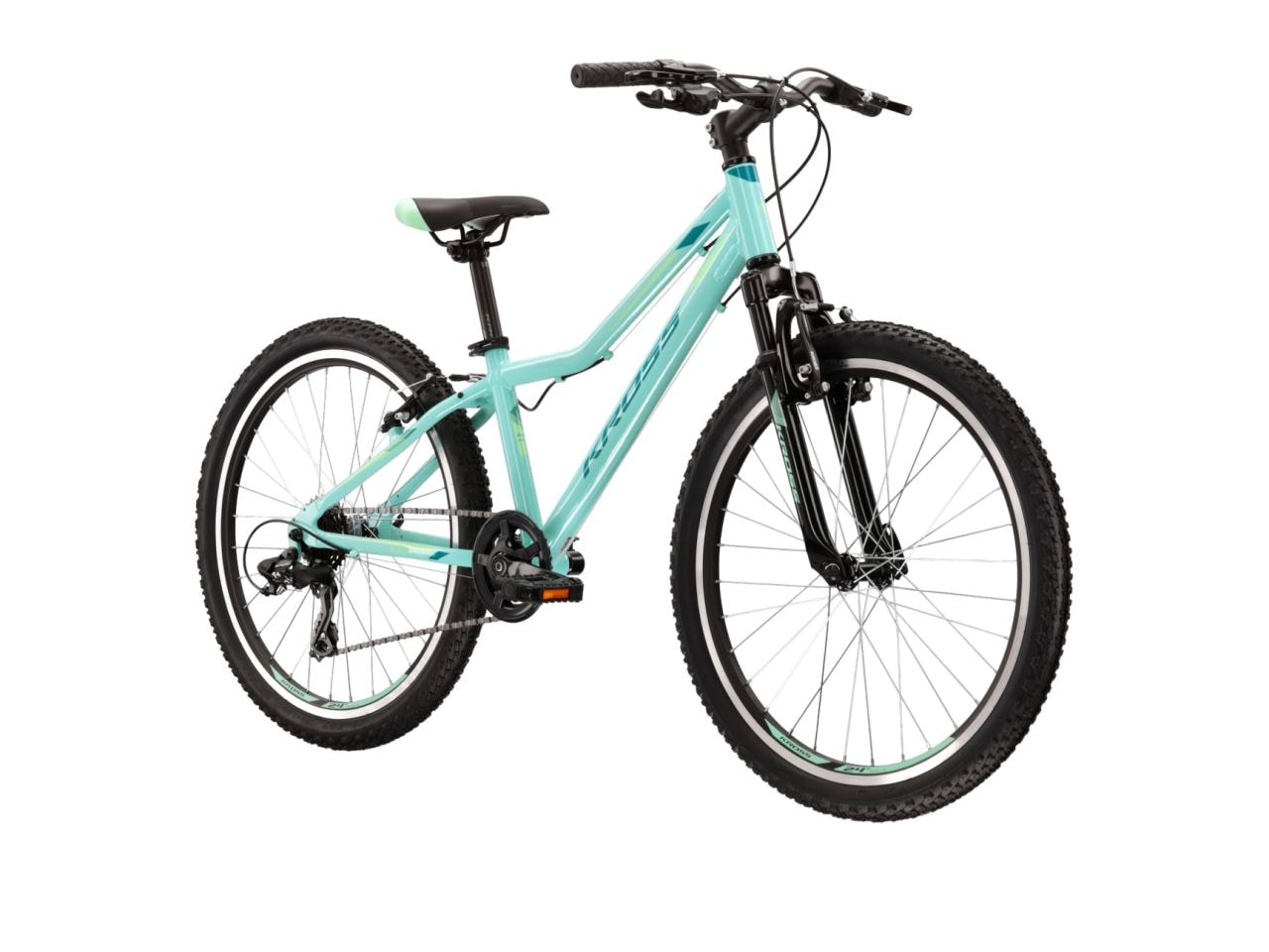 Kross Kinderfahrrad »KROSS Kinderad 24" Lea JR 1.0 Grün 8 Gänge« 8 Gang Shimano TOURNEY TX800 Schaltwerk Kettenschaltung