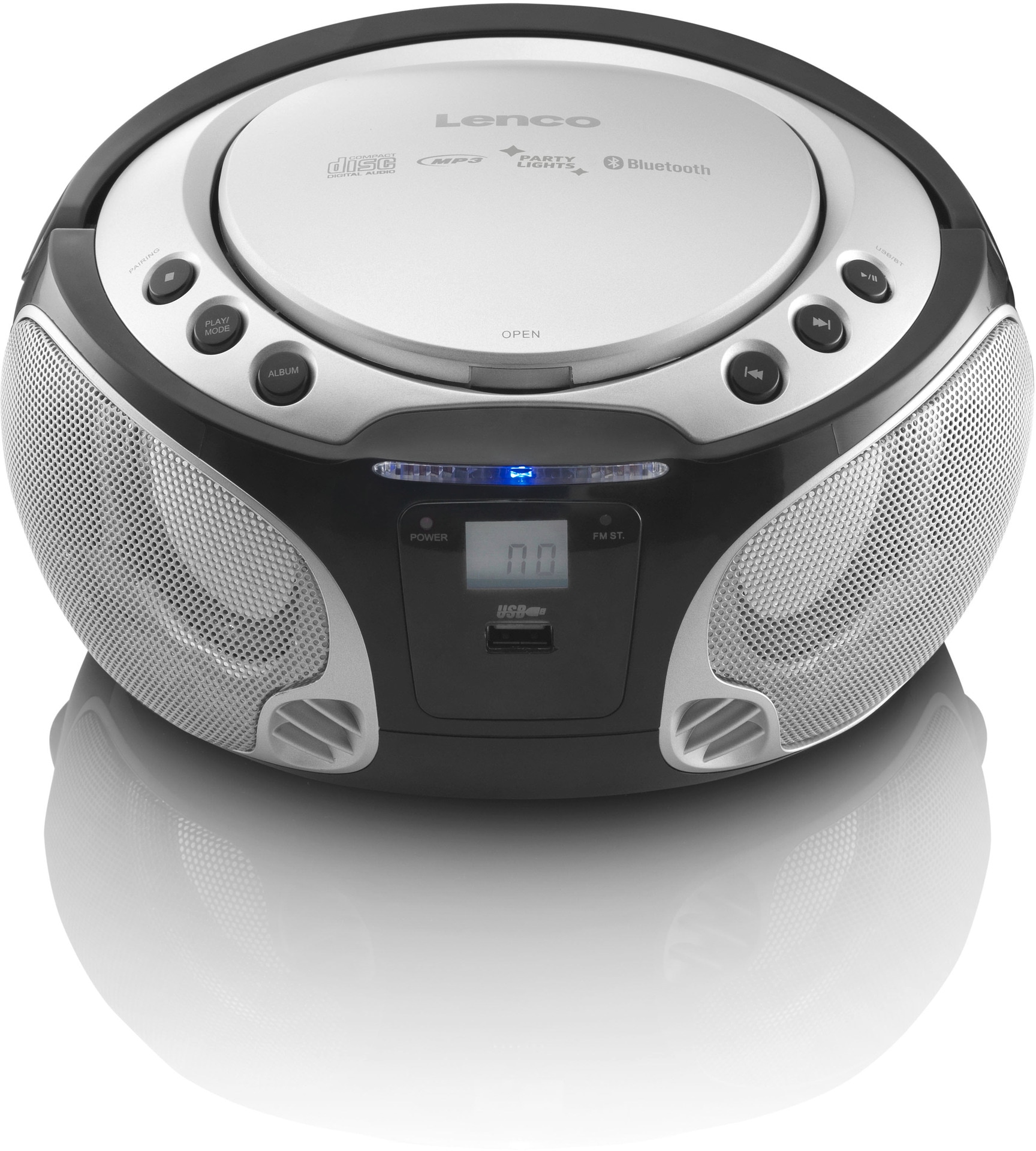 | CD-Radio BT, »SCD-550SI BAUR m. (FM-Tuner) MP3, Lichteffekt«, Boombox Lenco USB,