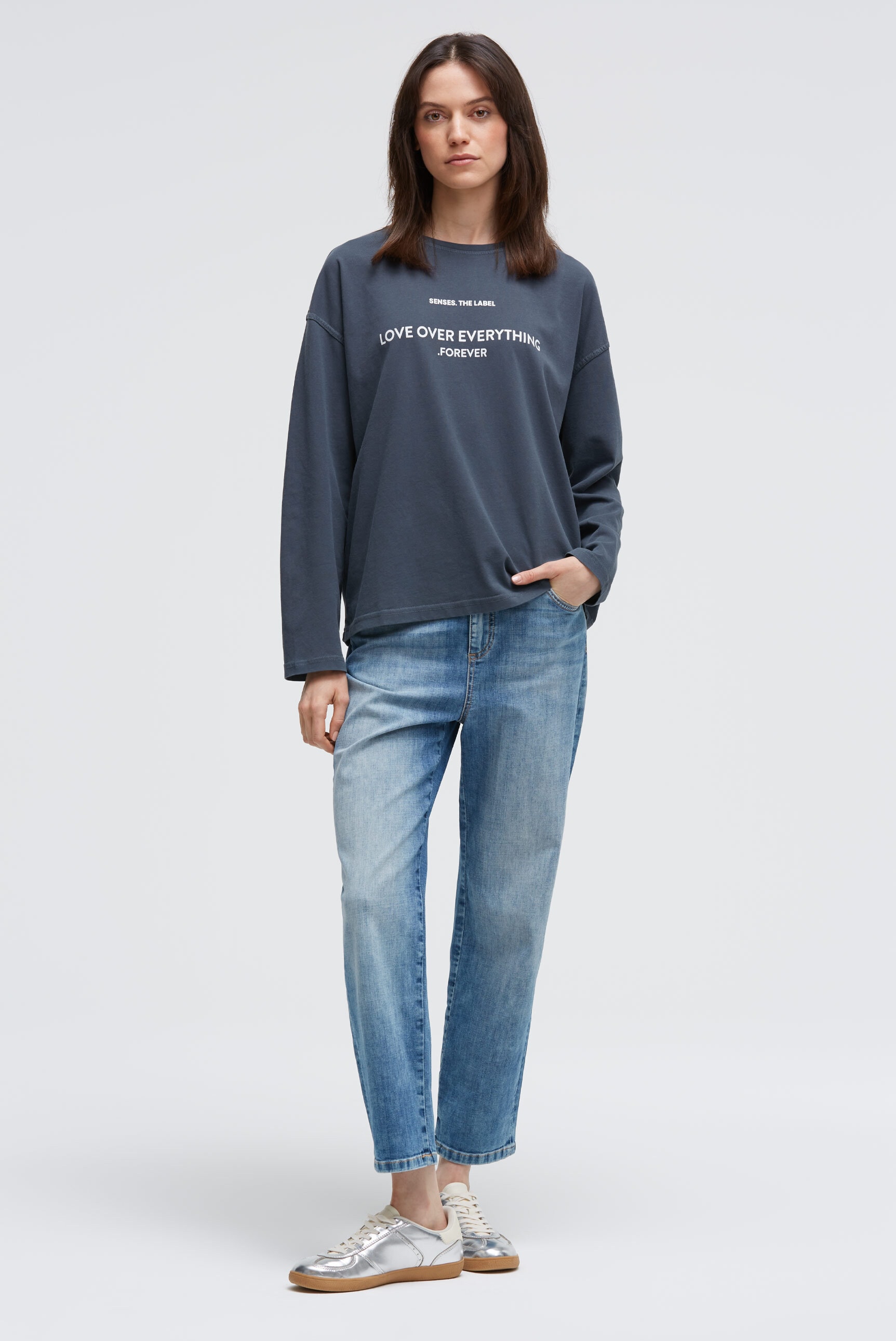 SENSES.THE LABEL Rundhalsshirt, mit weiten Ärmeln günstig online kaufen