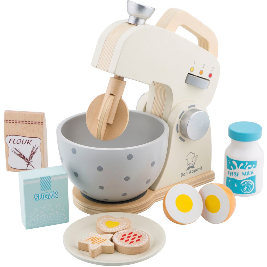 New Classic Toys® Kinder-Rührgerät »Holzspielzeug, Bon Appetit - Mixer mit Zubehör, Creme«