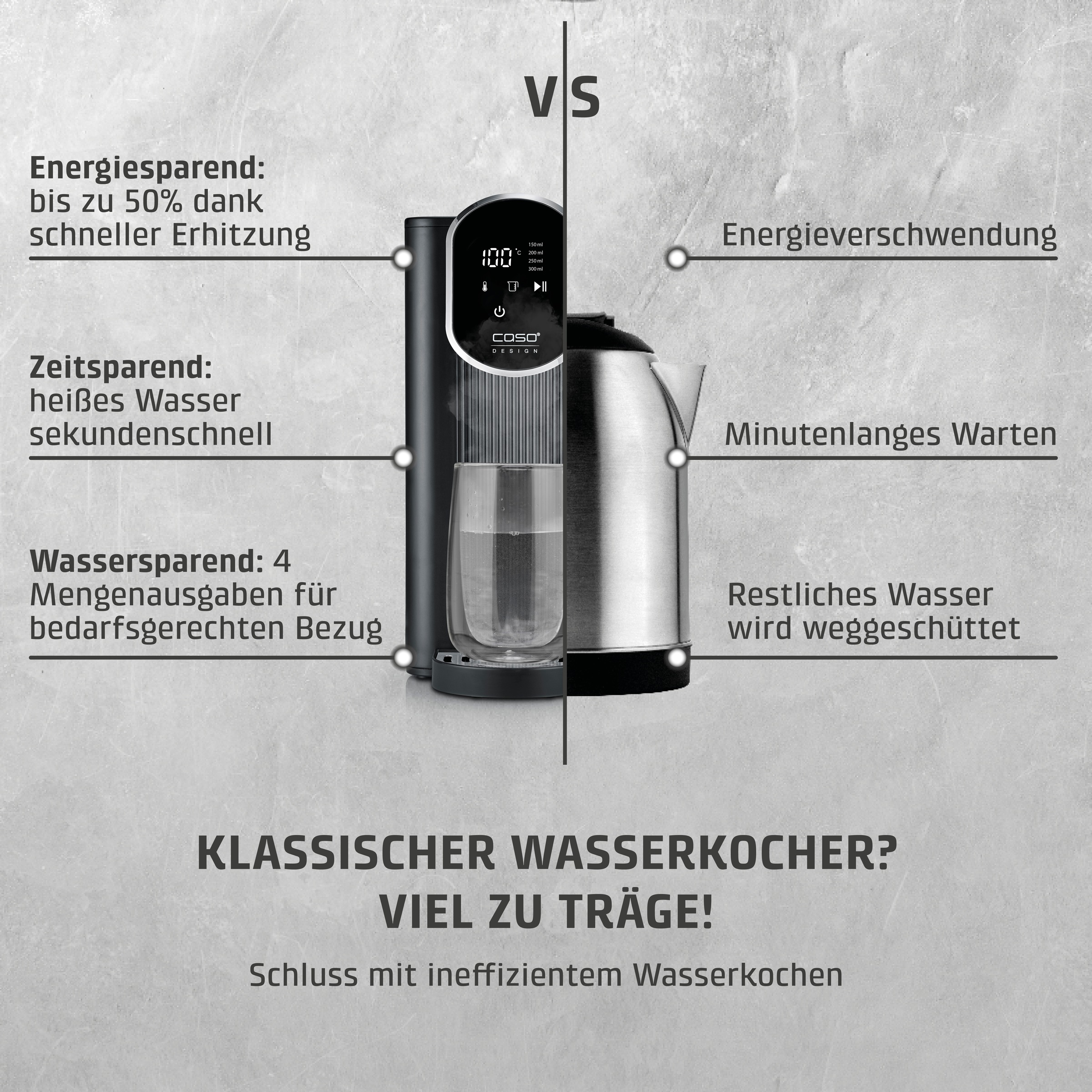 Caso Heißwasserspender »1985 HW 610« 2,5 l 2600 W inkl. Wasserfilter, mit Trockenlauf- und Überhitzungsschutz