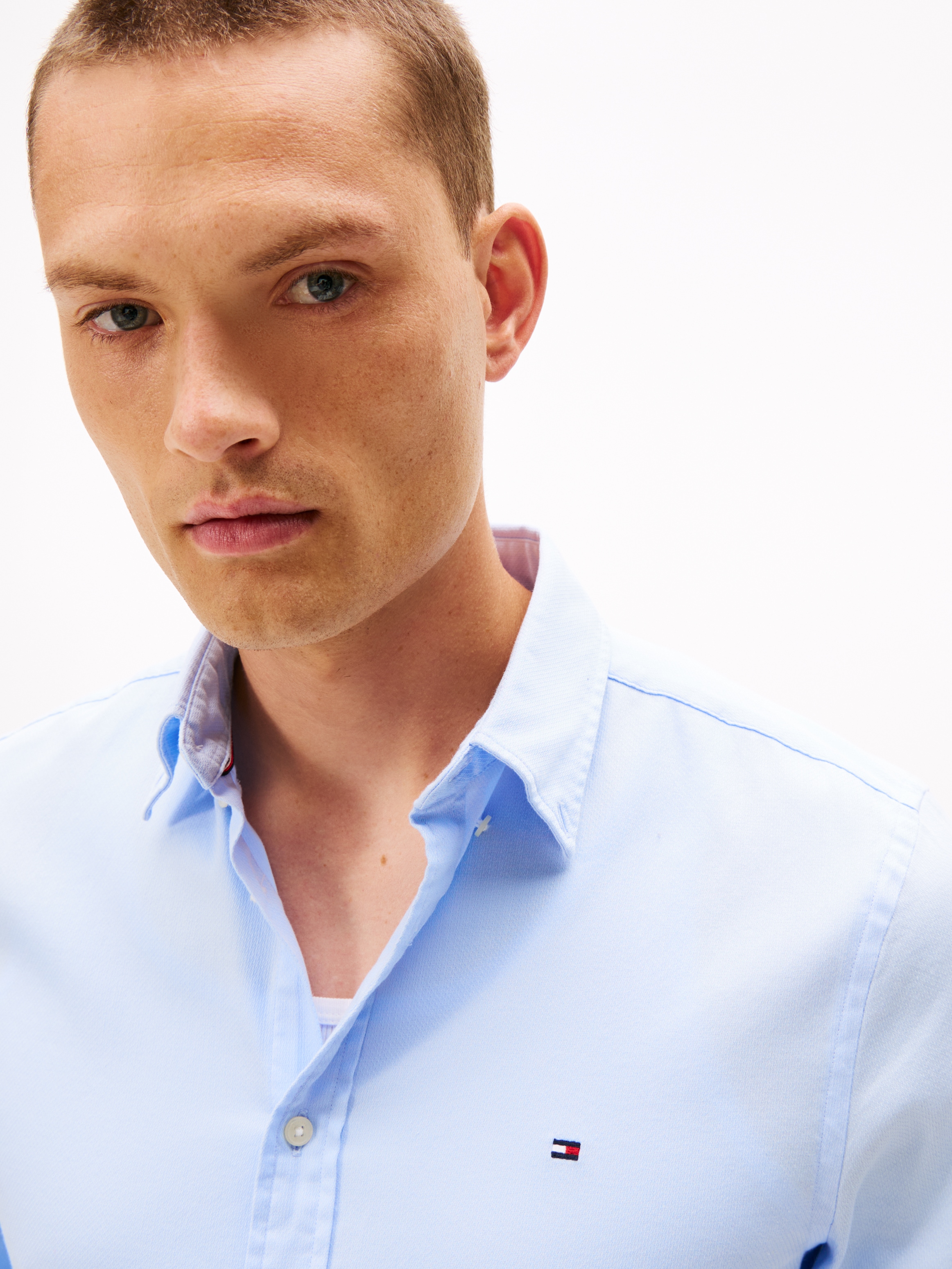 Tommy Hilfiger Langarmhemd »DOBBY«, Slim Fit, Button-down-Kragen