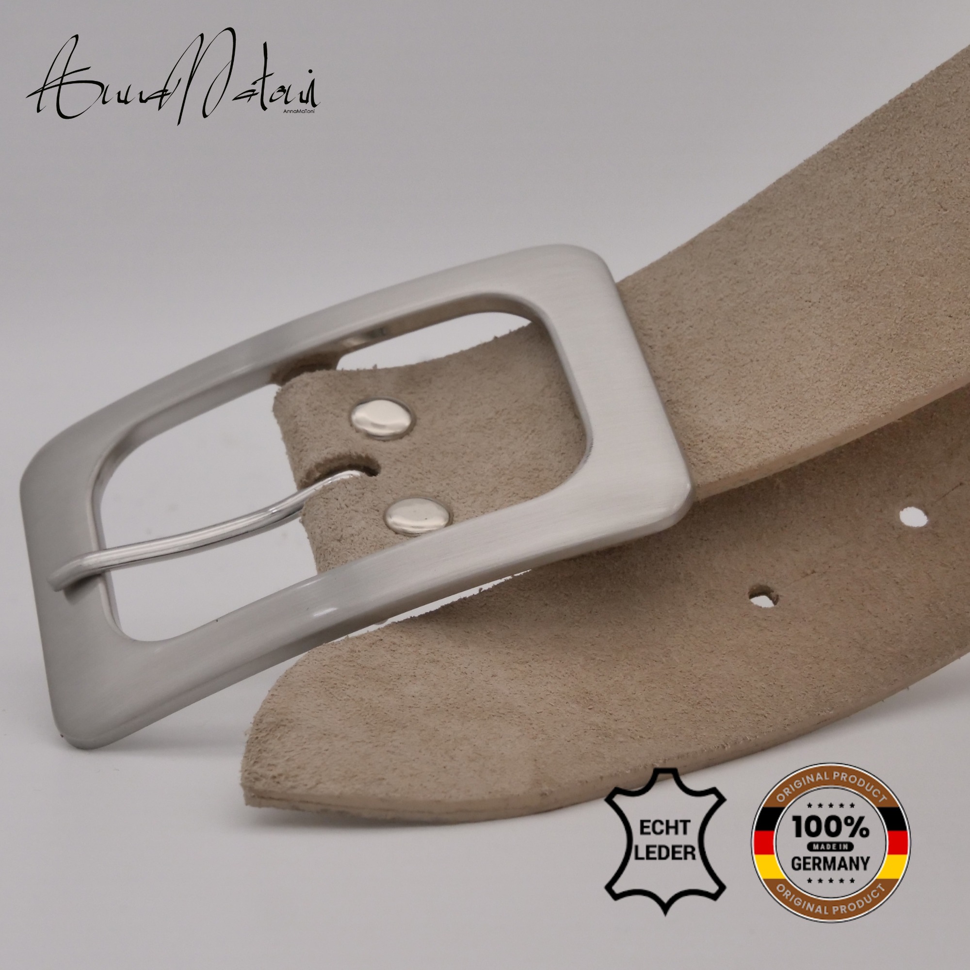 AnnaMatoni Ledergürtel »AnnaMatoni Damen Ledergürtel in hochwertigem Velour Leder 4cm«