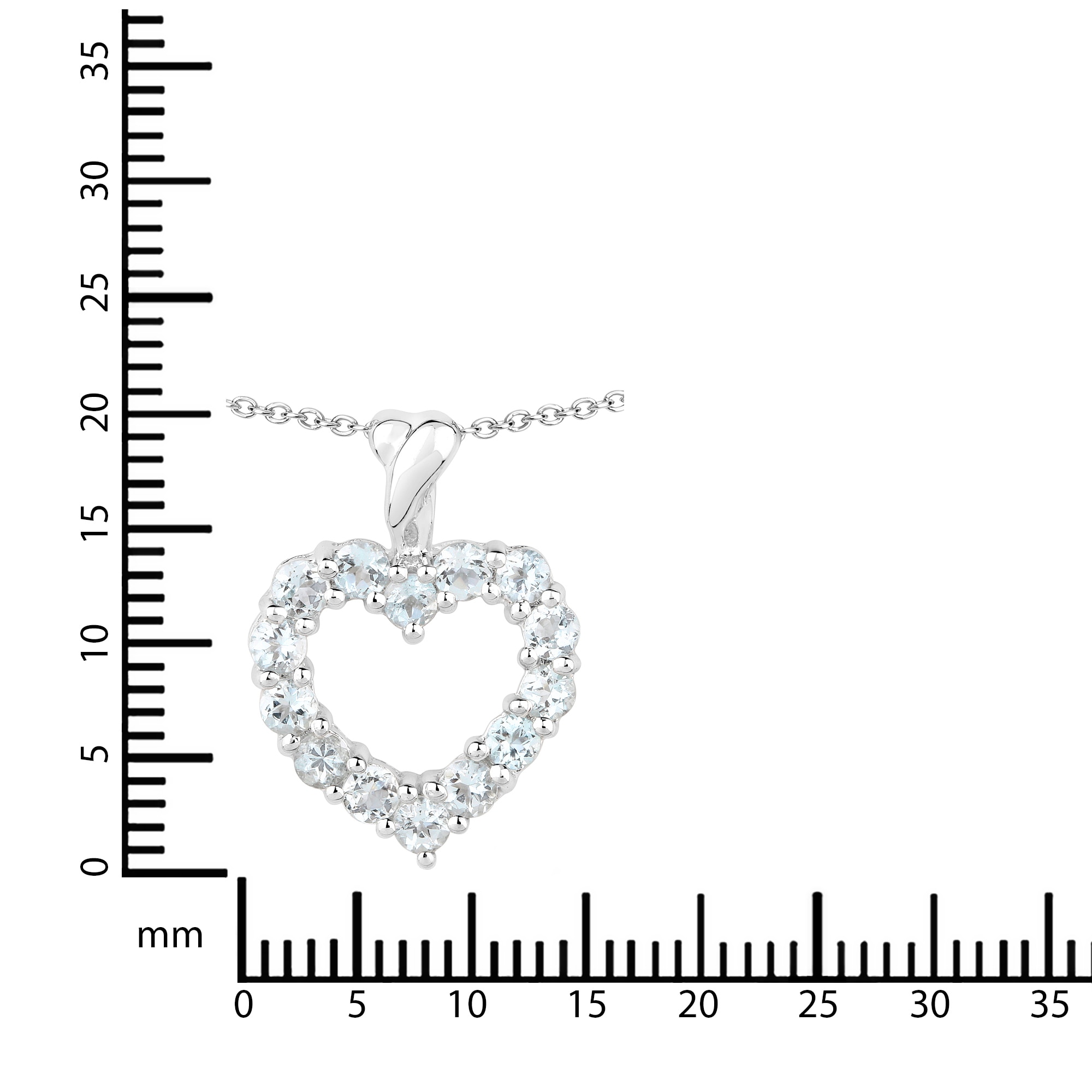 Vira Jewels Kette mit Anhänger »925 Sterling Silber rhodiniert Aquamarine«