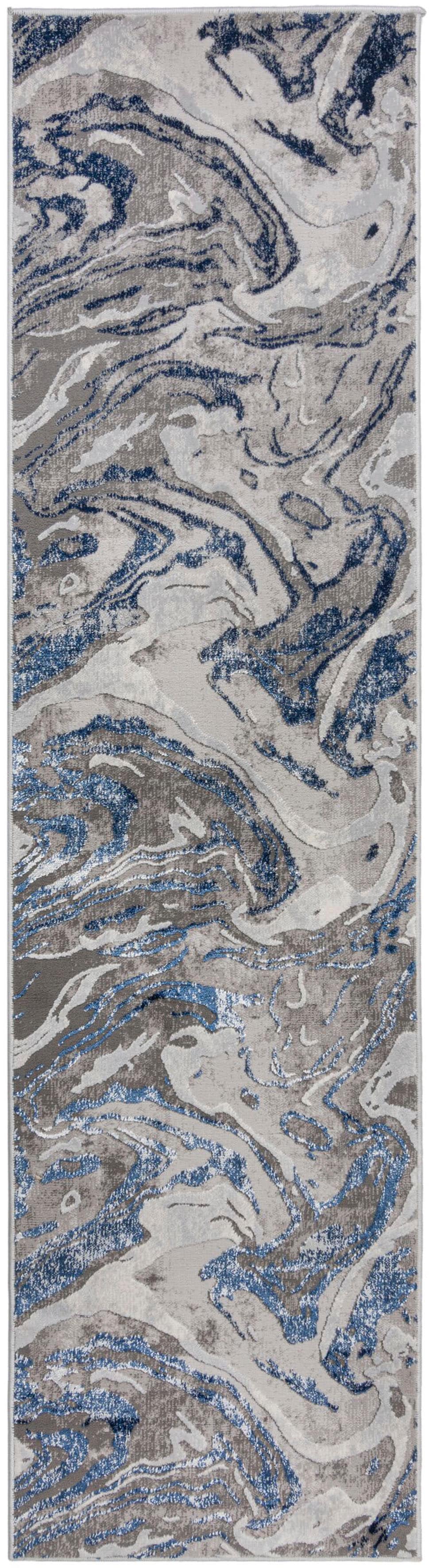 FLAIR RUGS Läufer "Marbled" rechteckig 12 mm Höhe dezenter Glanz, mehrfarbig, modernes Marmor-Design, Teppichläufer