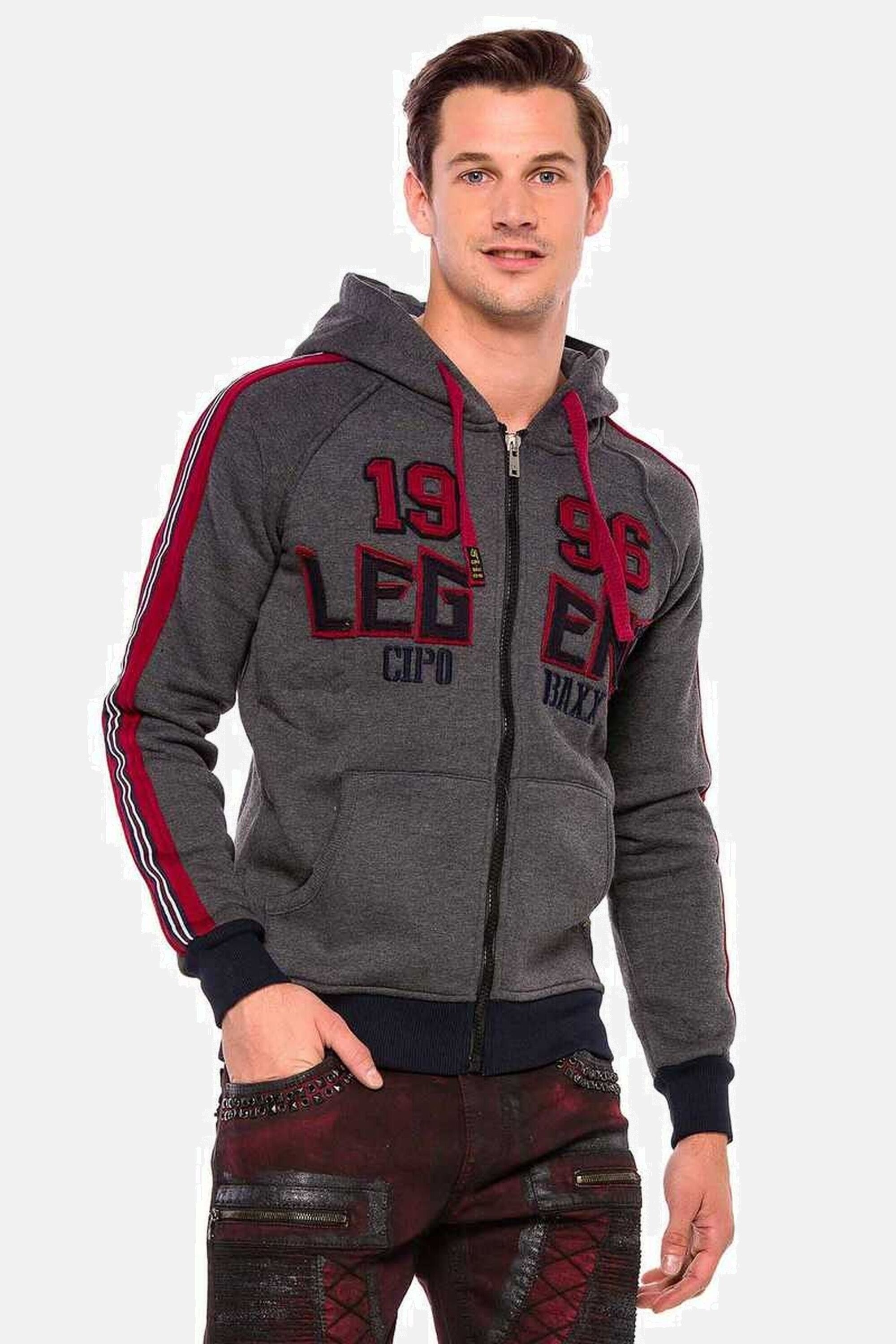 Cipo & Baxx Sweatjacke »Sweatjacke«, Mit lässiger Kapuze, CL357