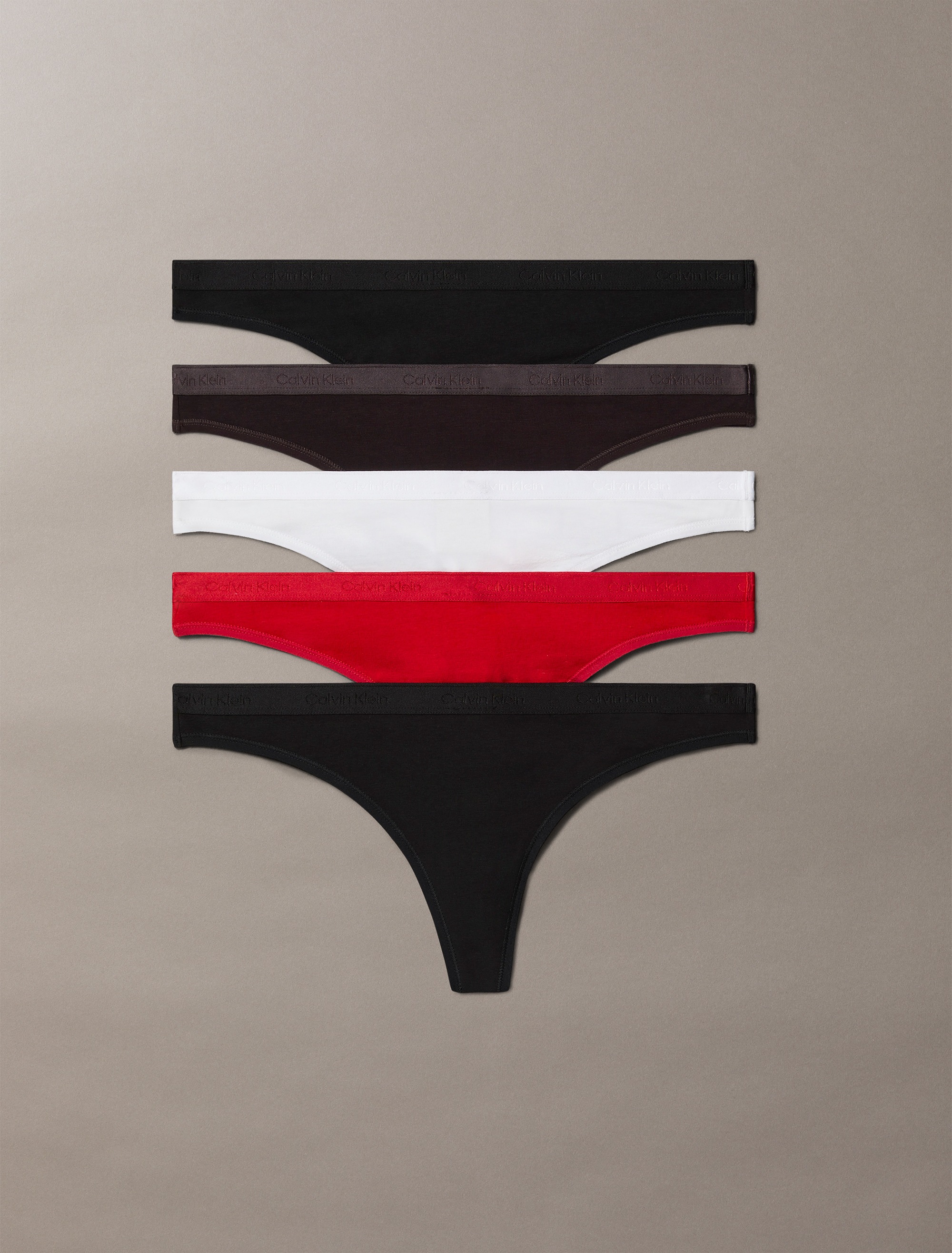Calvin Klein Underwear Tanga »THONG 5 PK«, (Packung, 5 St.), Mit elastischem Bund