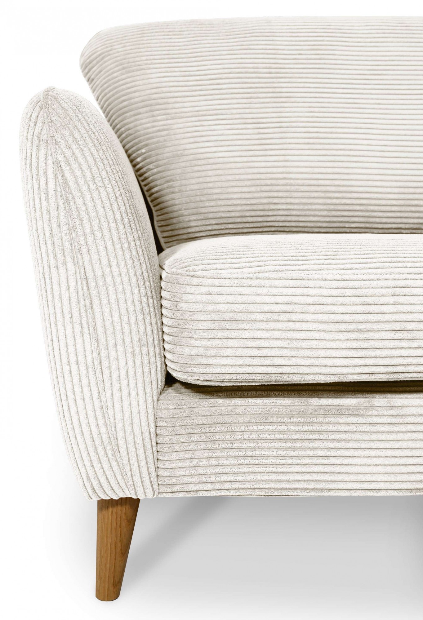 Home affaire 3-Sitzer »MARSEILLE 3er Sofa 206 cm, Cord, Flachgewebe, Struktur, Webstoff«, Massivholzbeine Eiche, Landhausstil, Wellenunterfederung