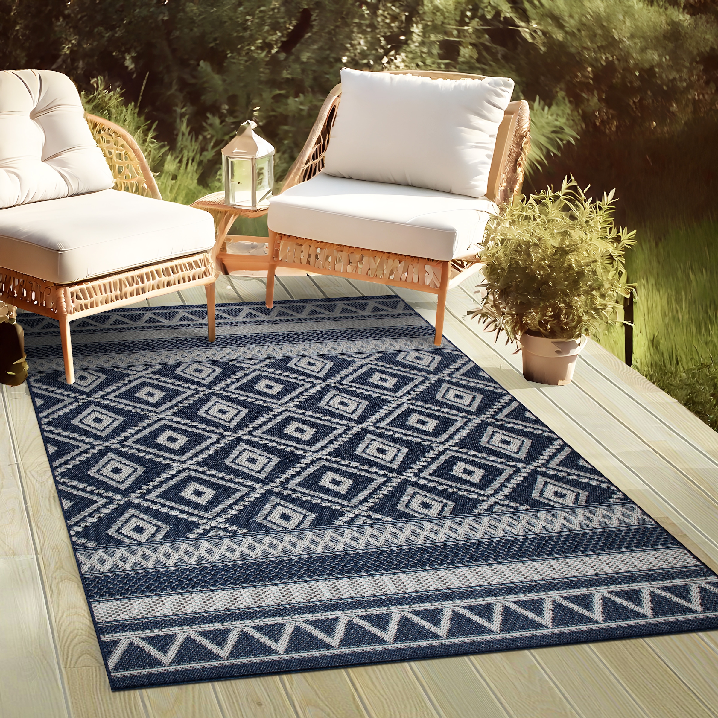 my home Teppich »Toronto auch als Läufer erhältlich«, rechteckig, 3 mm Höhe, In- und Outdoor geeignet, Sisal-Optik, Wetterfest & UV-beständig, Boho