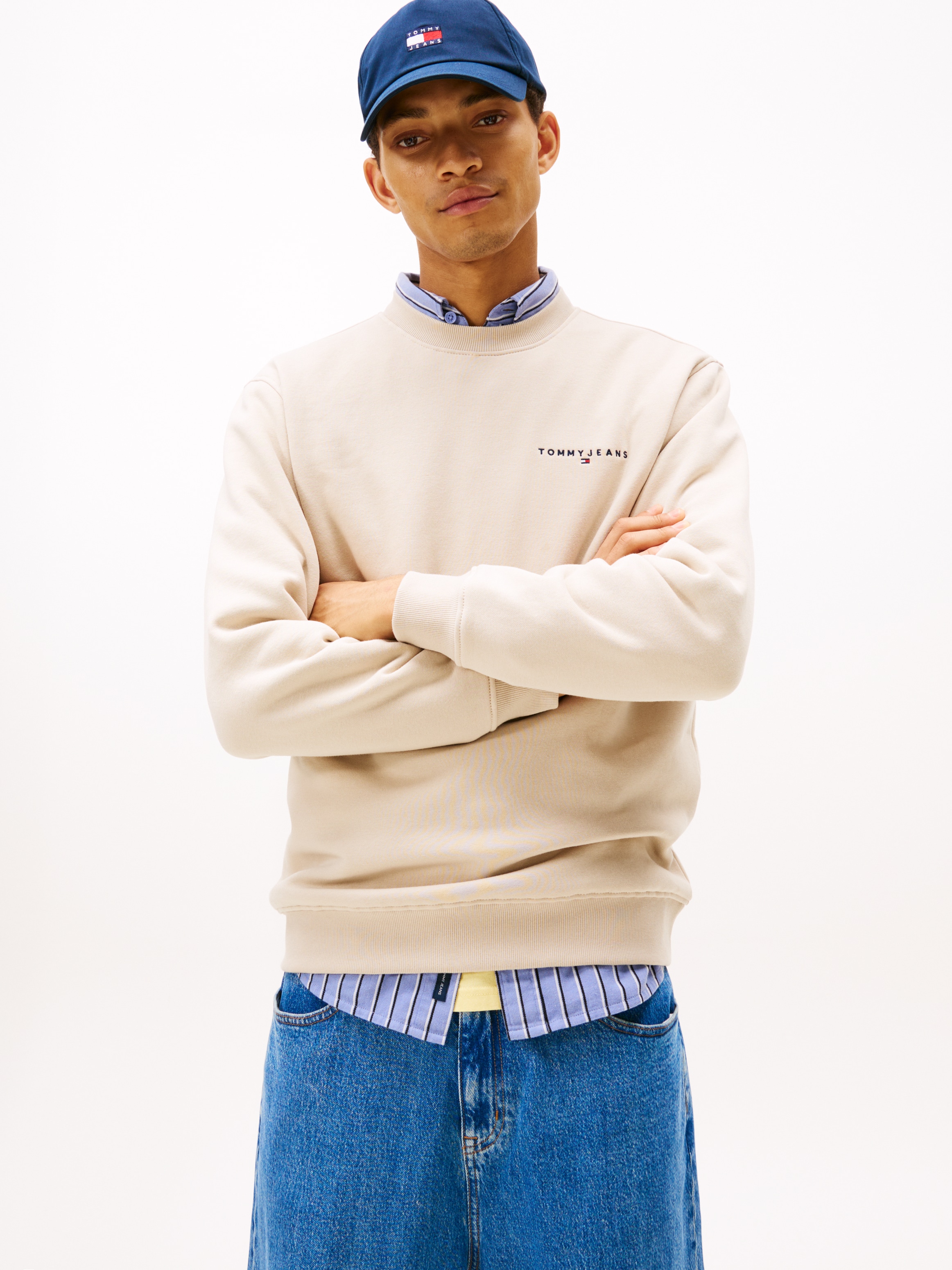 Tommy Jeans "TJM REG LINEAR CREW EXT", mit Logostickerei günstig online kaufen