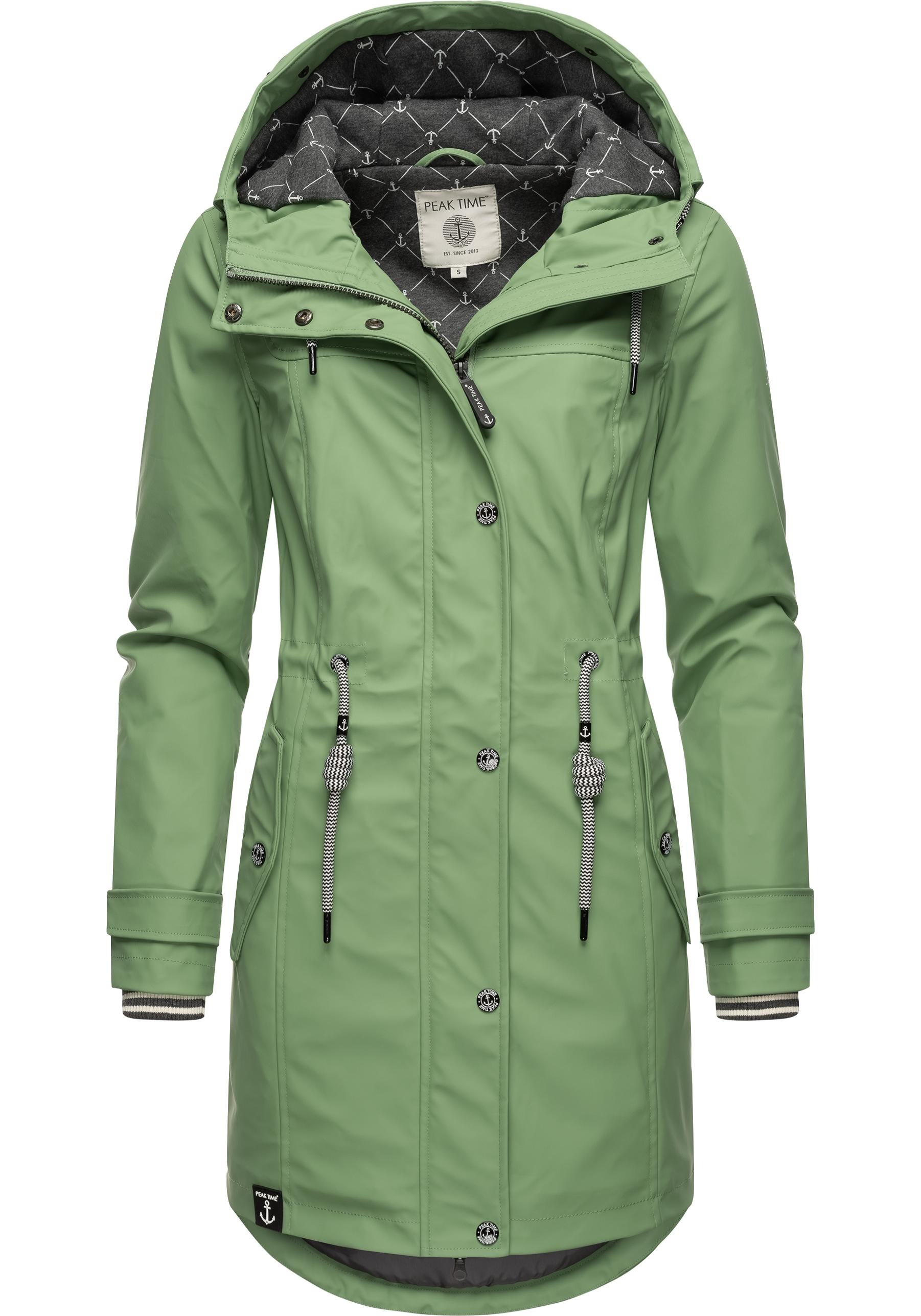PEAK TIME Regenjacke "L60042" mitKapuze stylisch taillierter Regenmantel fü günstig online kaufen