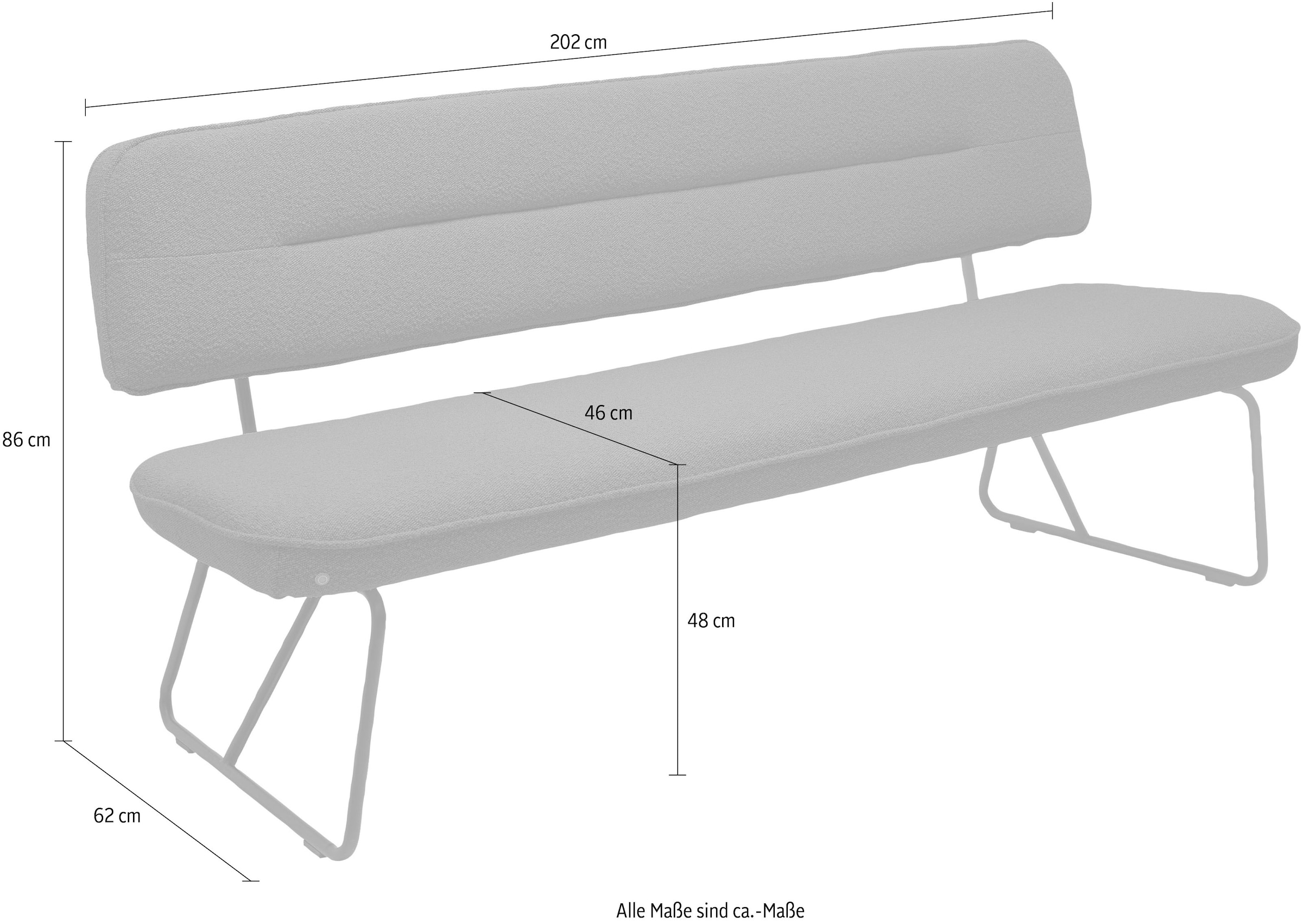 TOM TAILOR HOME Essbank »TUBE«, mit Metallgestell, cm Breite 202 | schwarzem BAUR