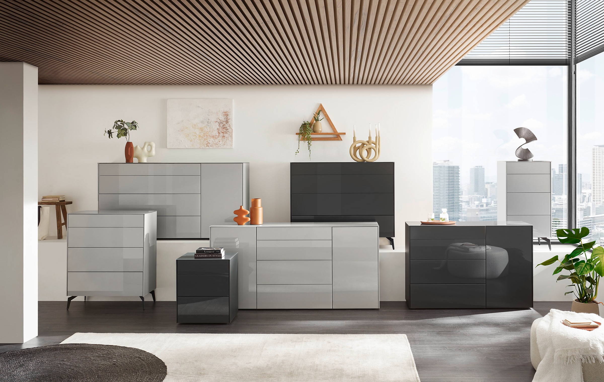 Mäusbacher Kommode "Imola" Kommode mit Glasfront und Glasoberplatte
