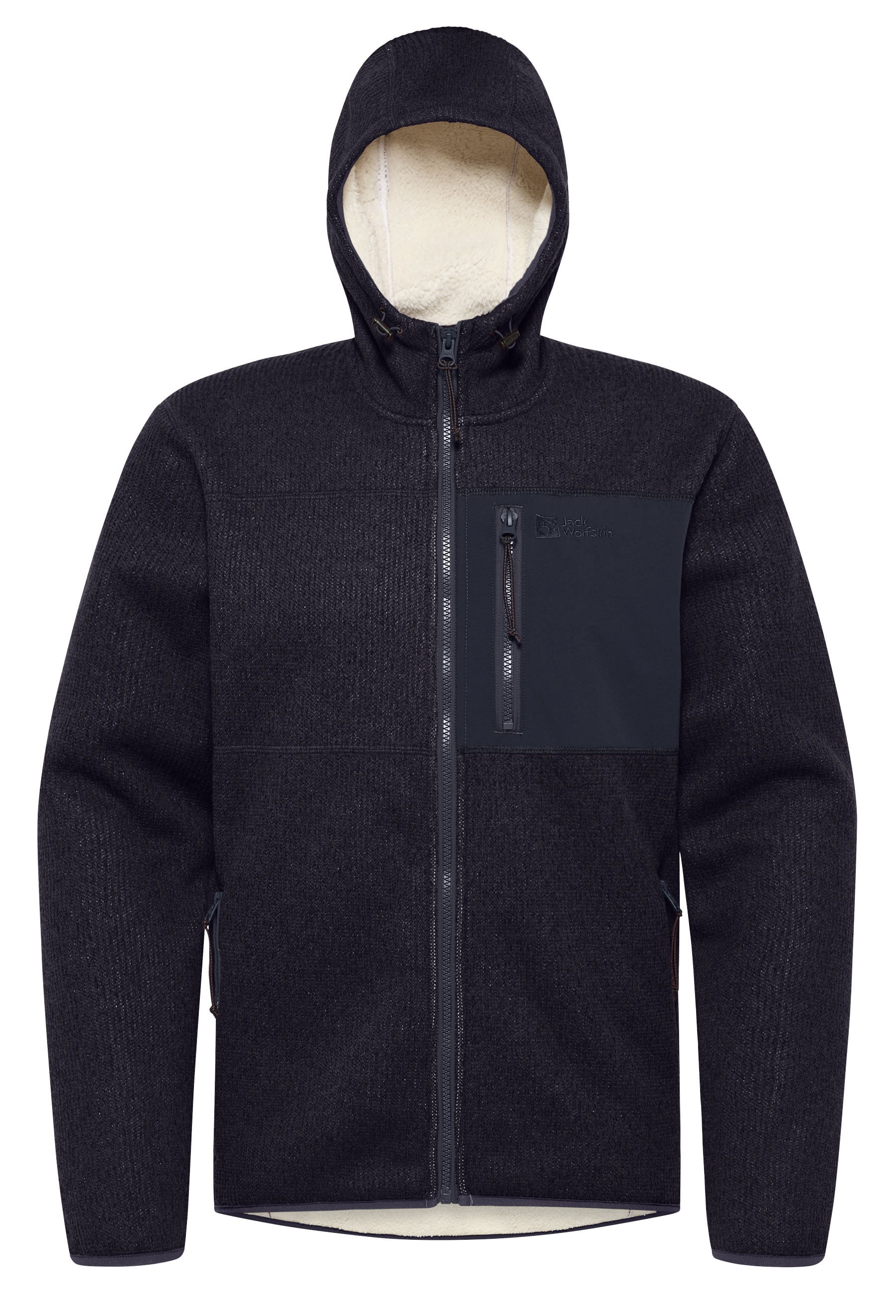 Jack Wolfskin Strickfleecejacke »KAMINFEUER«, mit Kapuze